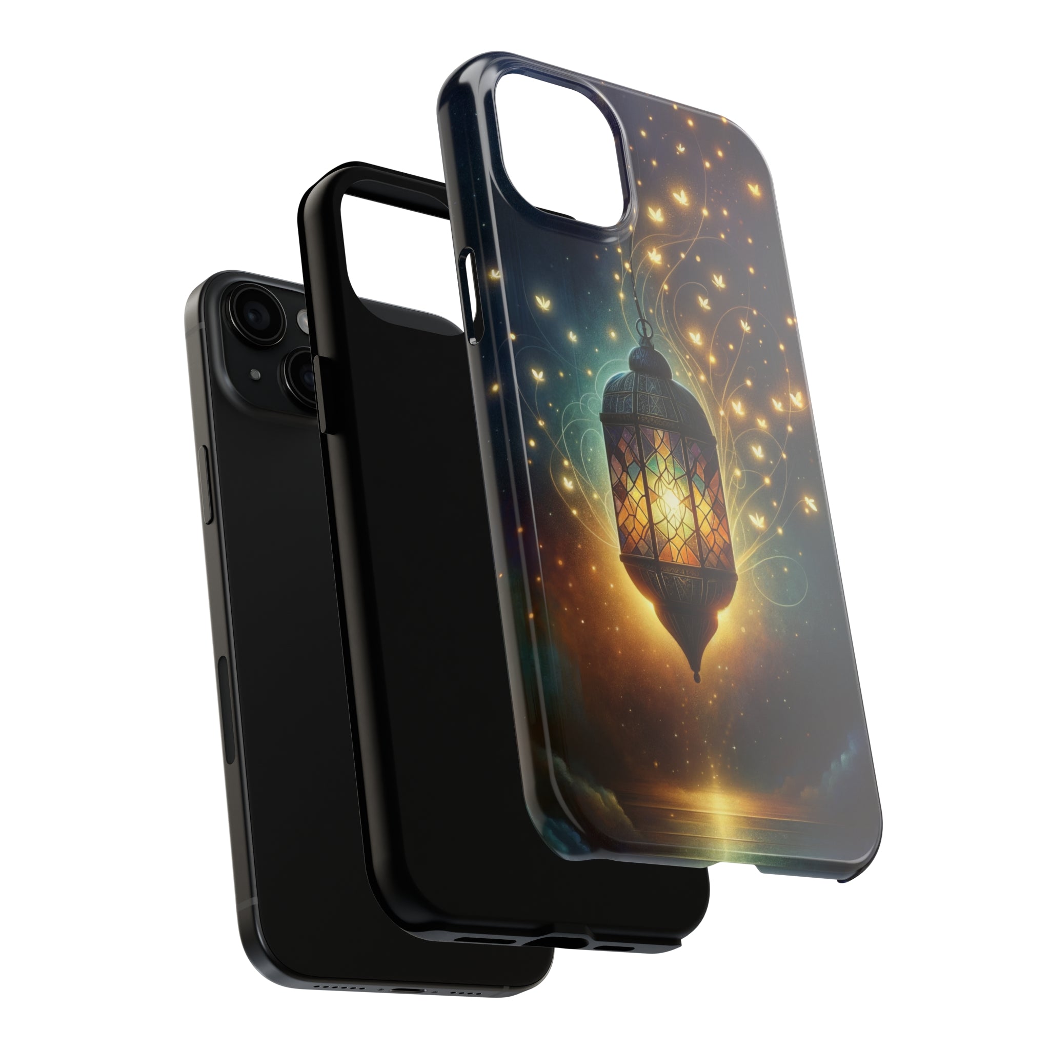 Fireflies around lamp - Tough Phone Case