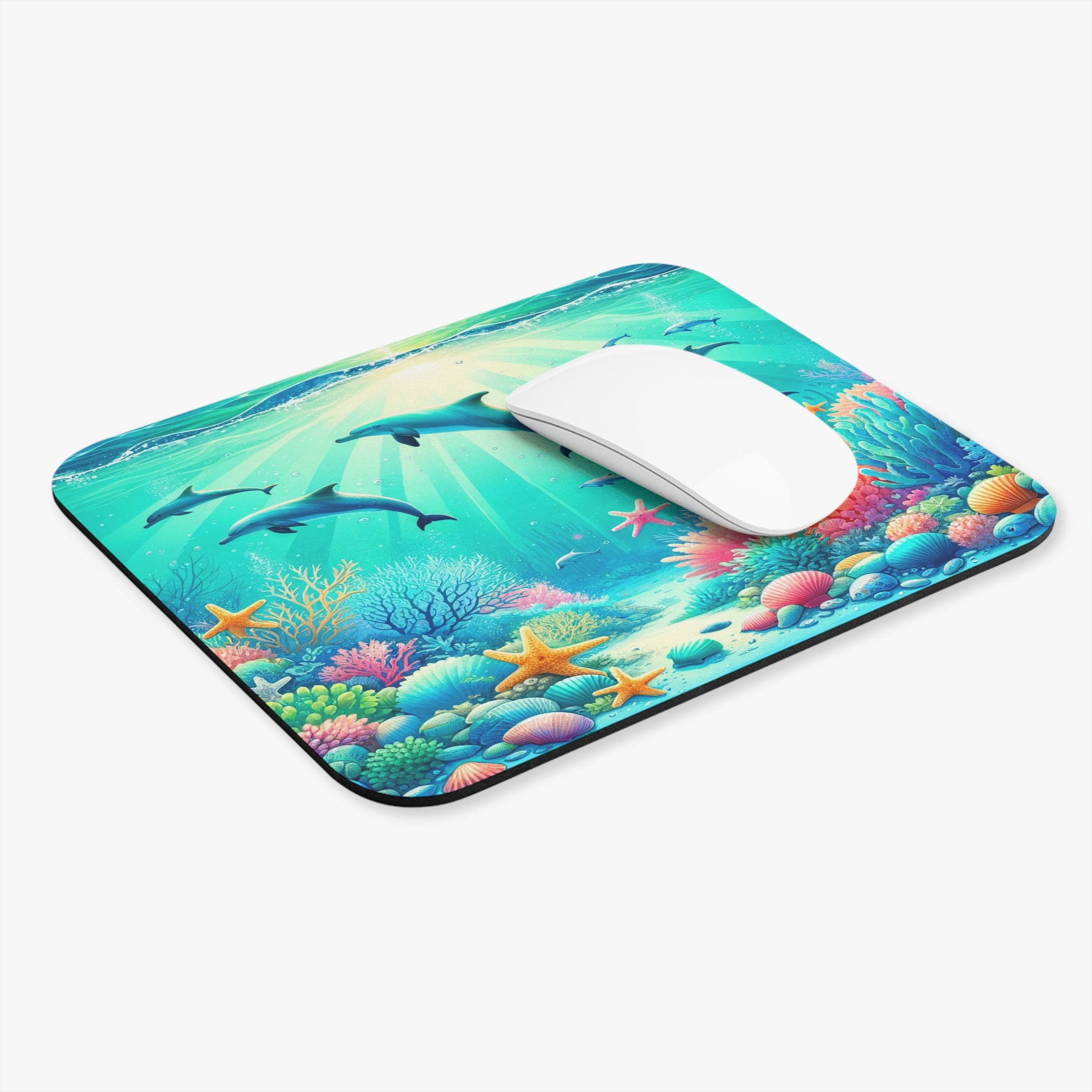 Dolphins in turquoise water - Mouse Pad (Rectangle)