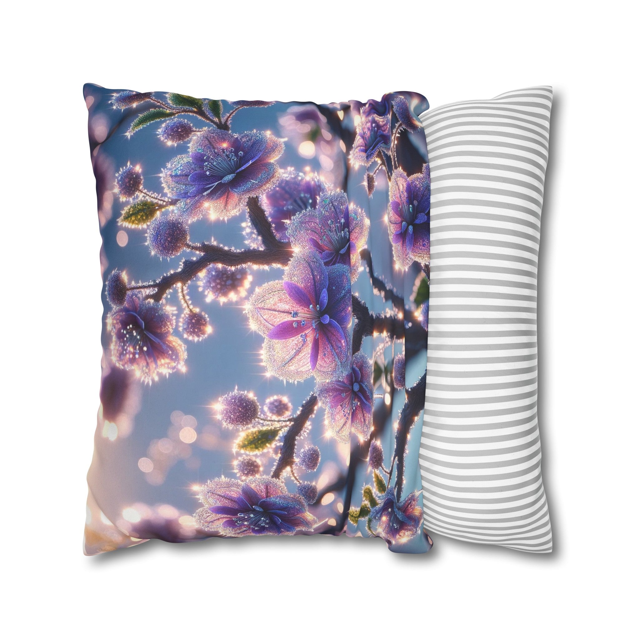 Purple diamond flowers (1) - Suede Square Pillowcase