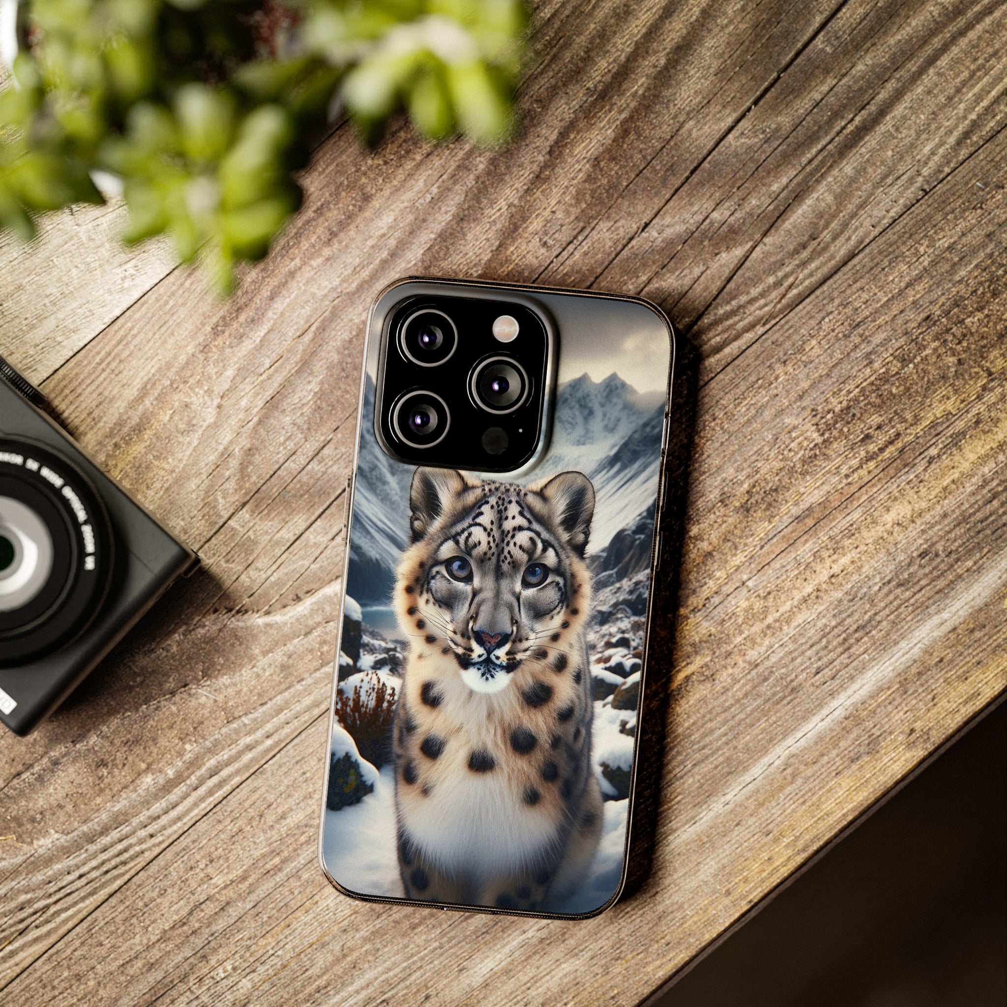 Curious Snow Leopard - Soft Phone Case