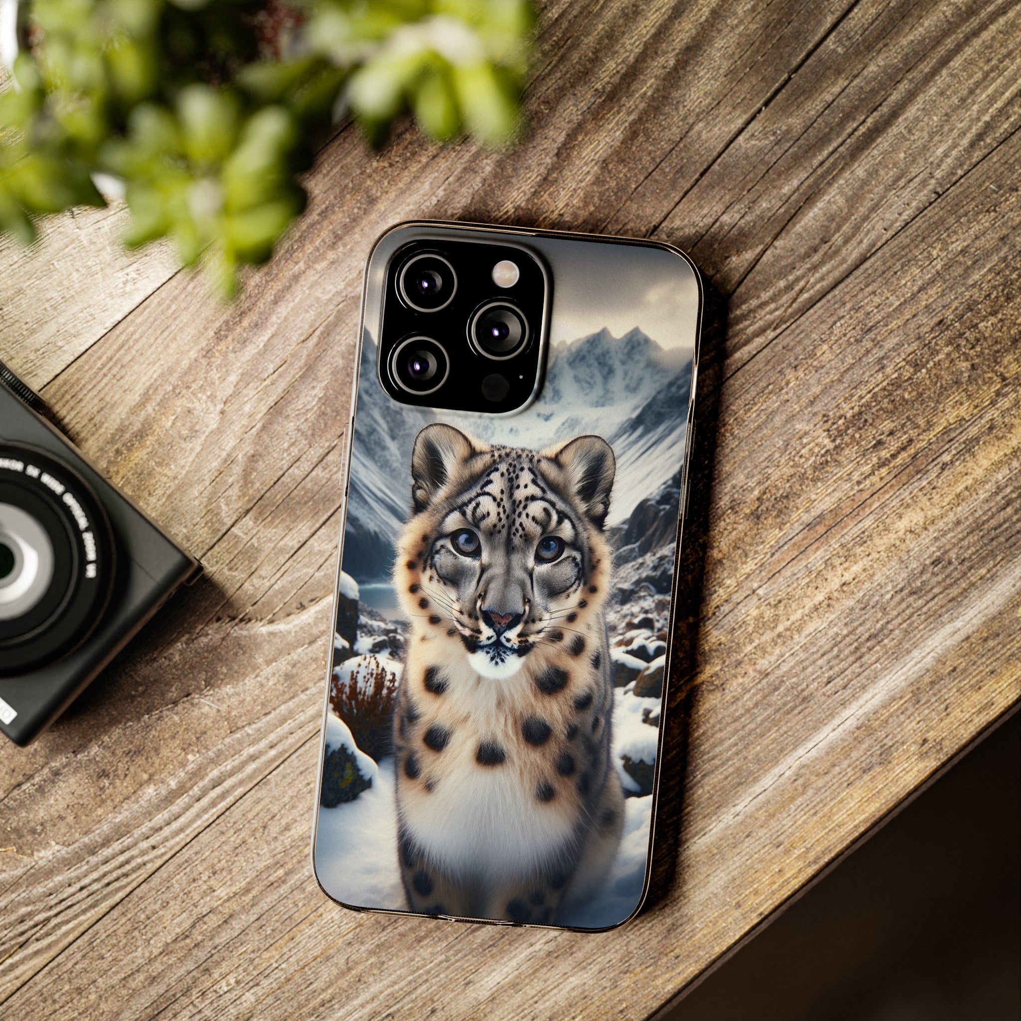 Curious Snow Leopard - Soft Phone Case