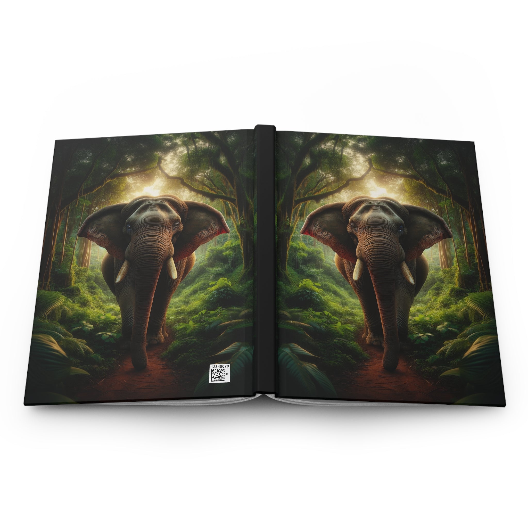 A curious elephant - Hardcover Notebook