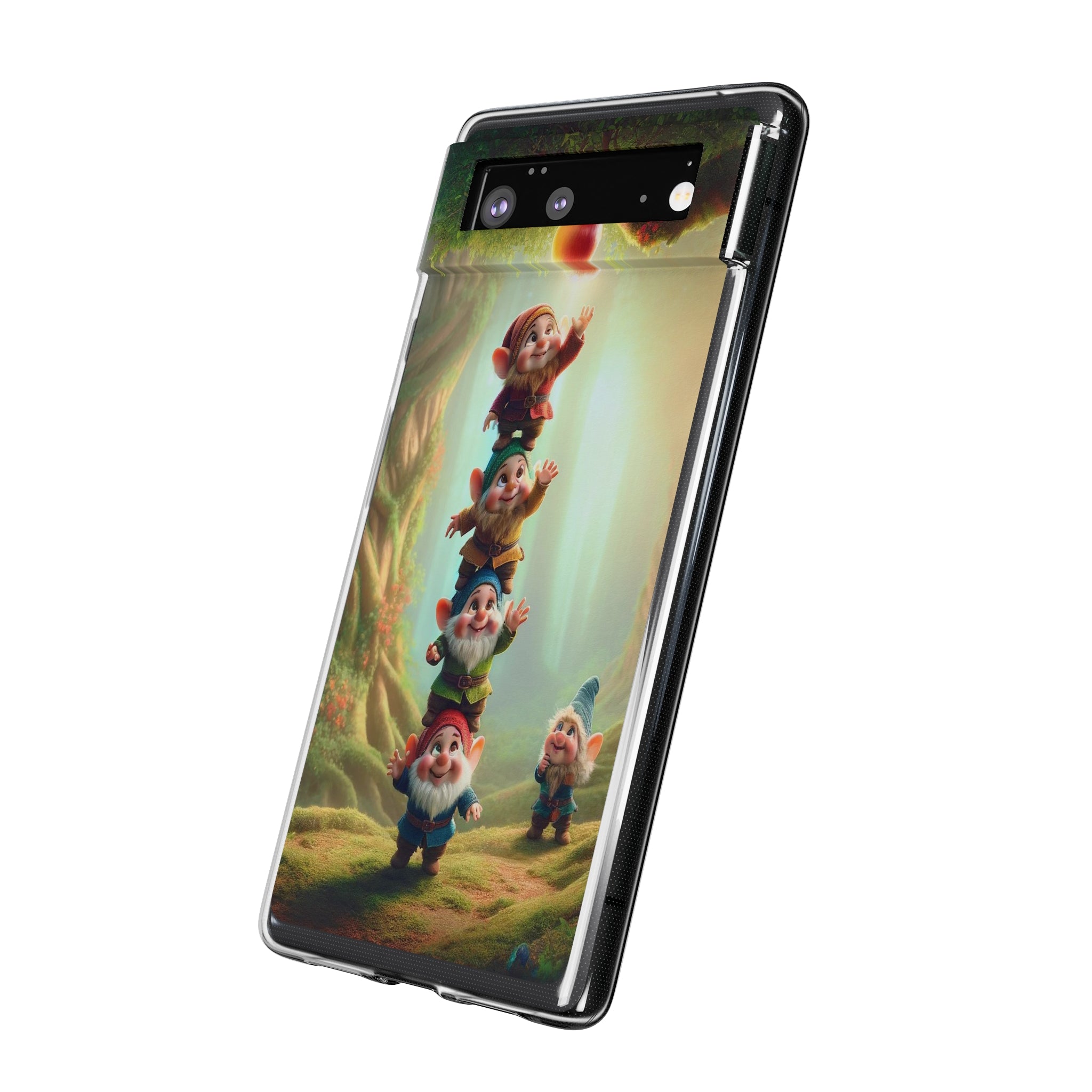 Gnomes reaching an apple - Soft Phone Case