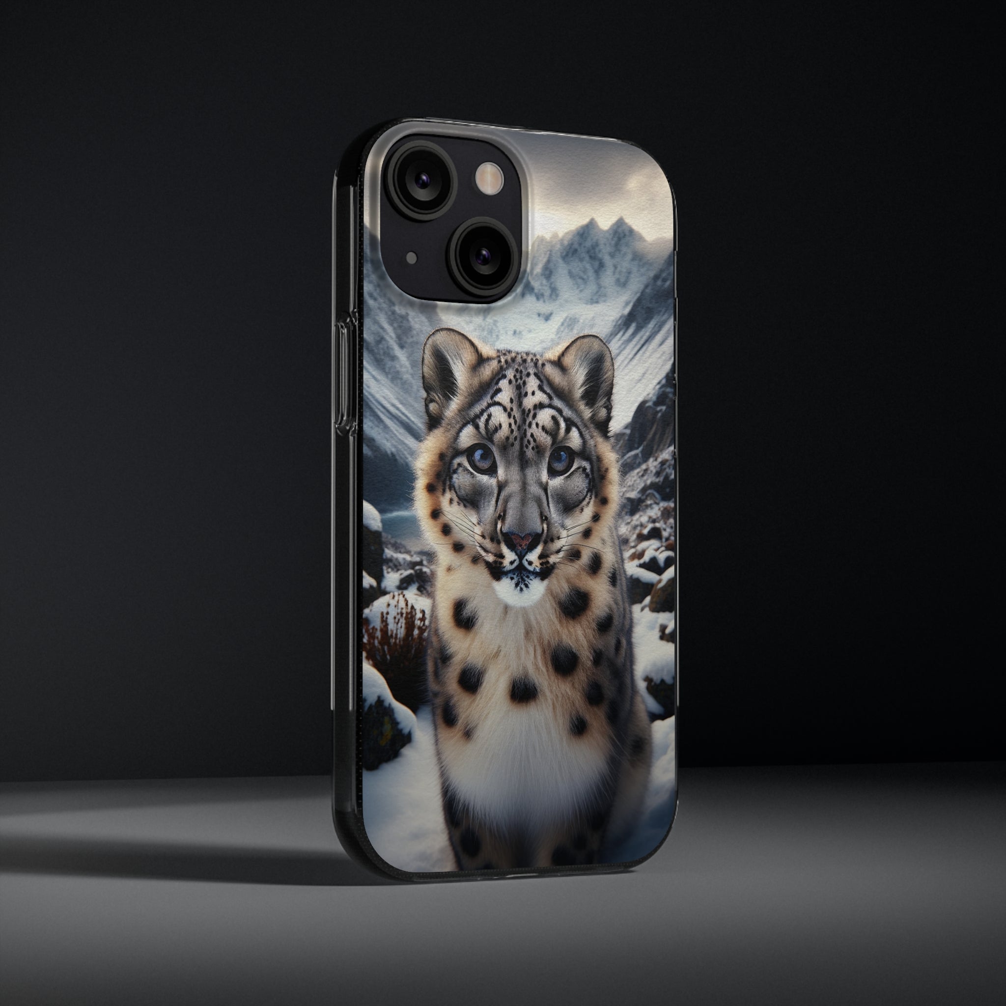 Curious Snow Leopard - Soft Phone Case