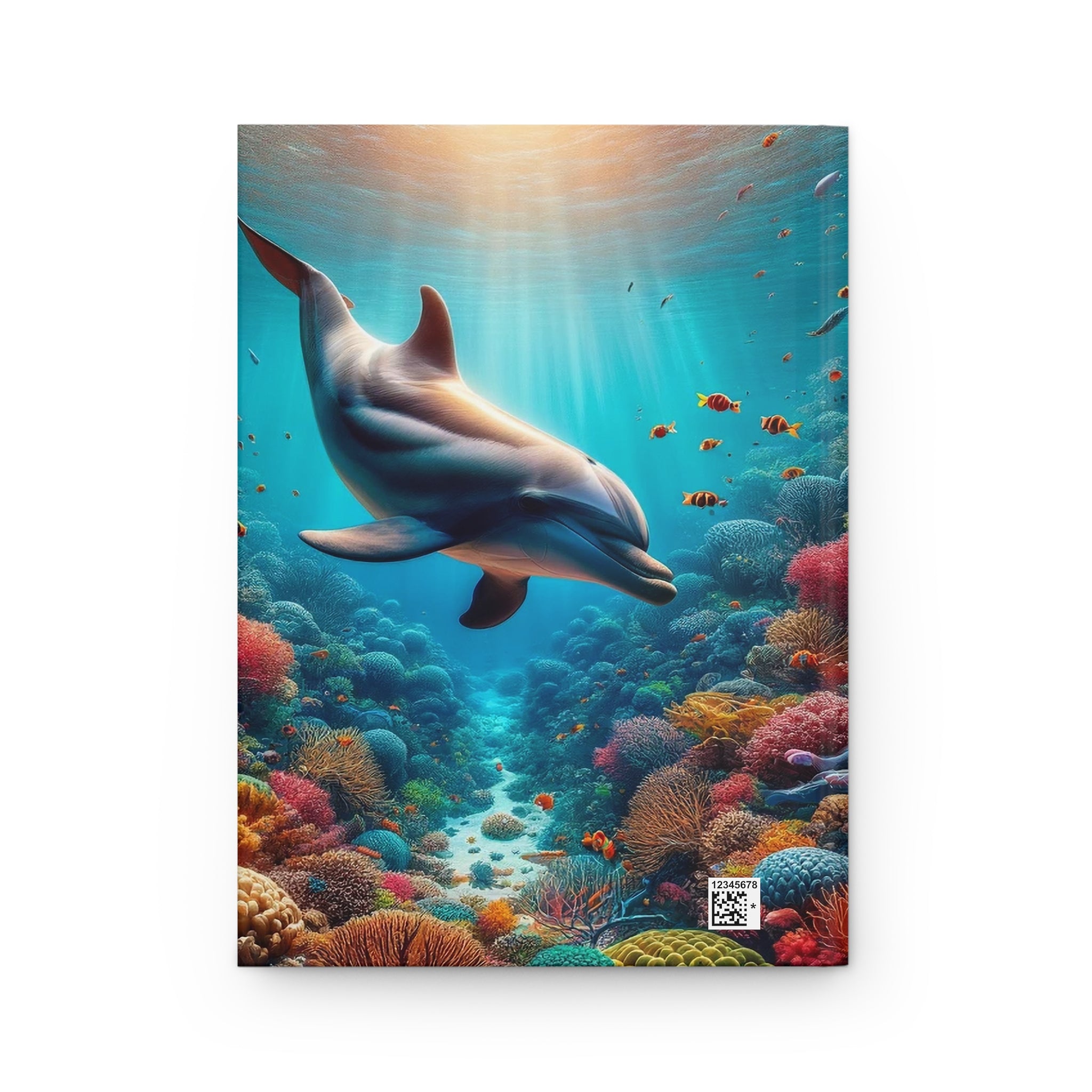 A curious dolphin - Hardcover Notebook