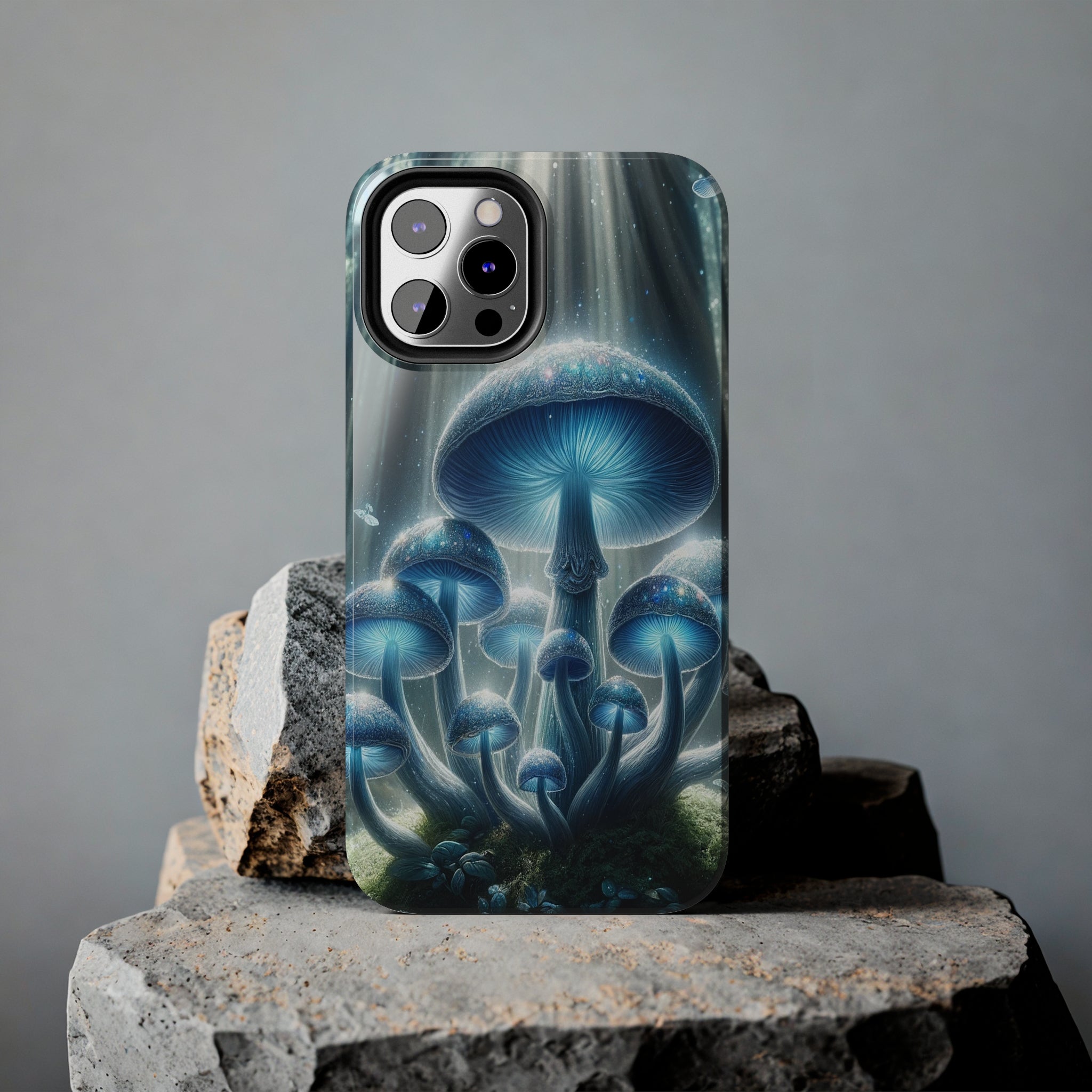 Light blue mushrooms - Tough Phone Case