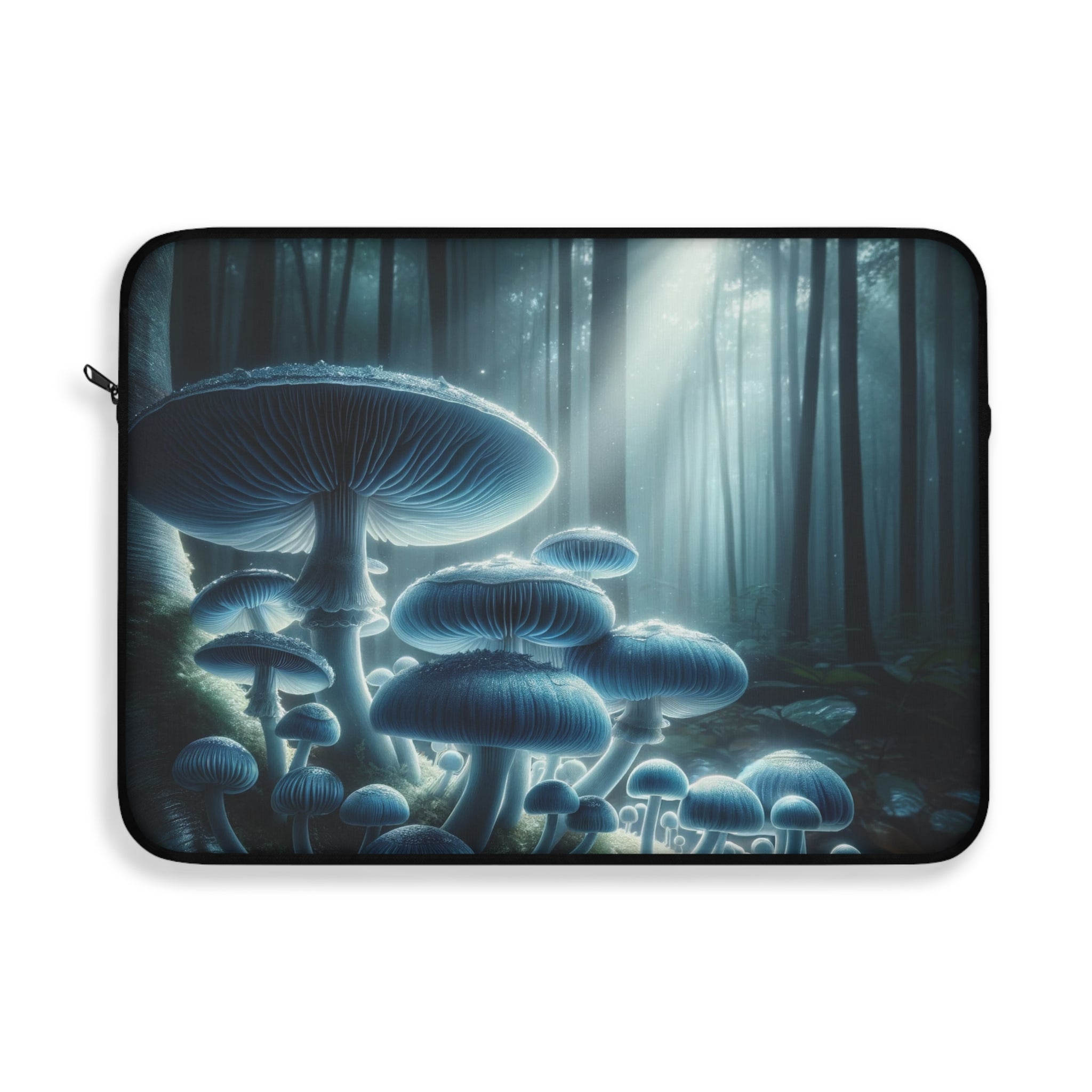 Blue color mushrooms in the forest - Laptop Sleeve