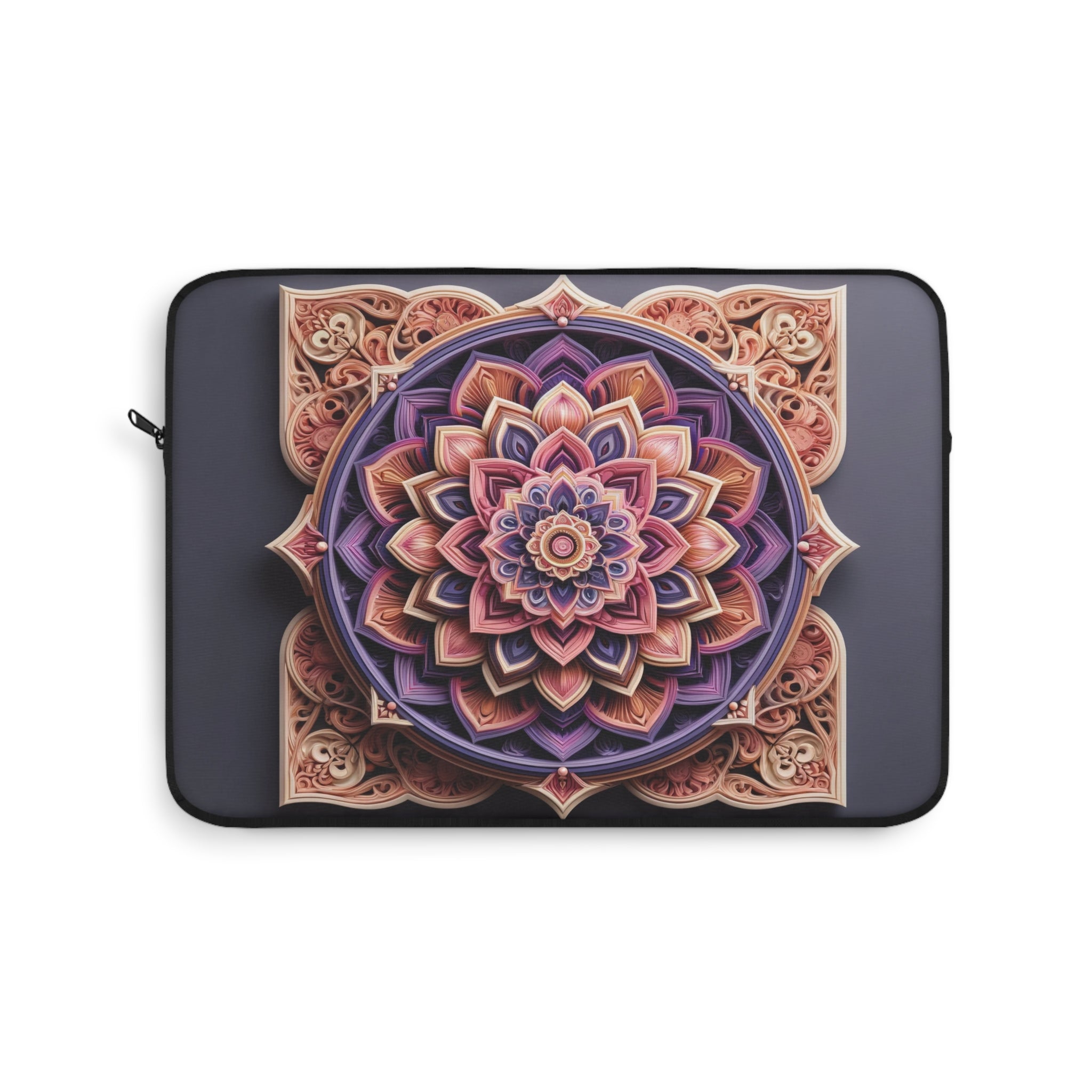 Pink-Purple, 3D Mandala - Laptop Sleeve