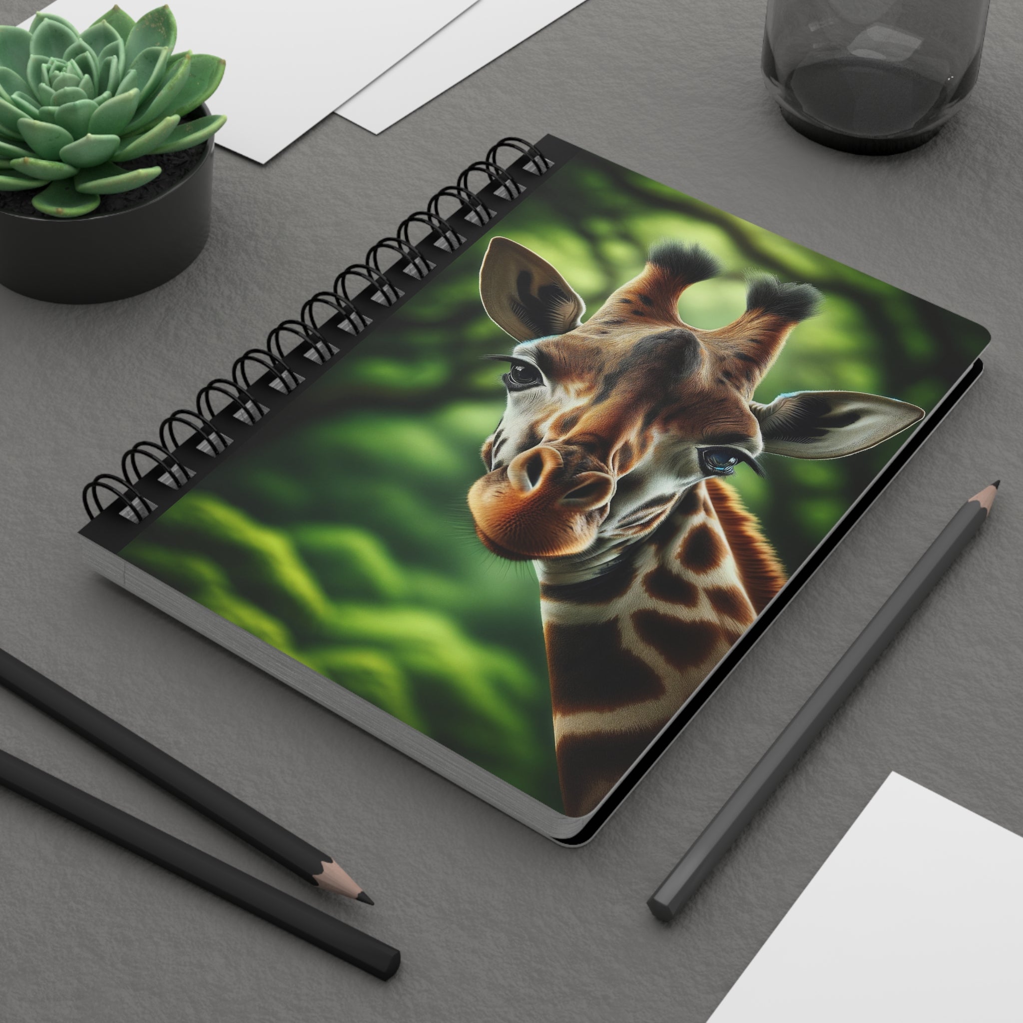 A curious giraffe - Spiral Notebook