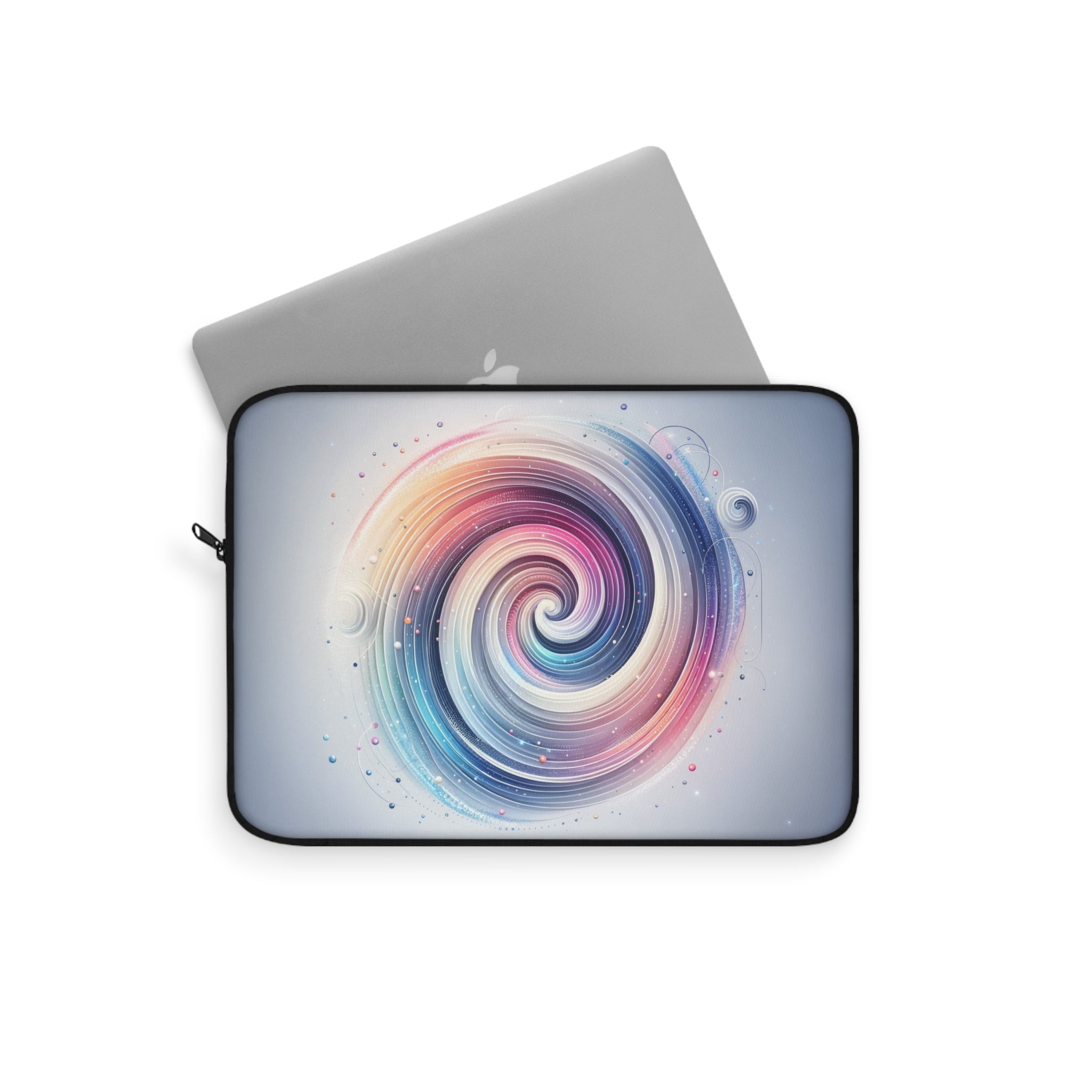 A blue-pink spiral on blue background - Laptop Sleeve