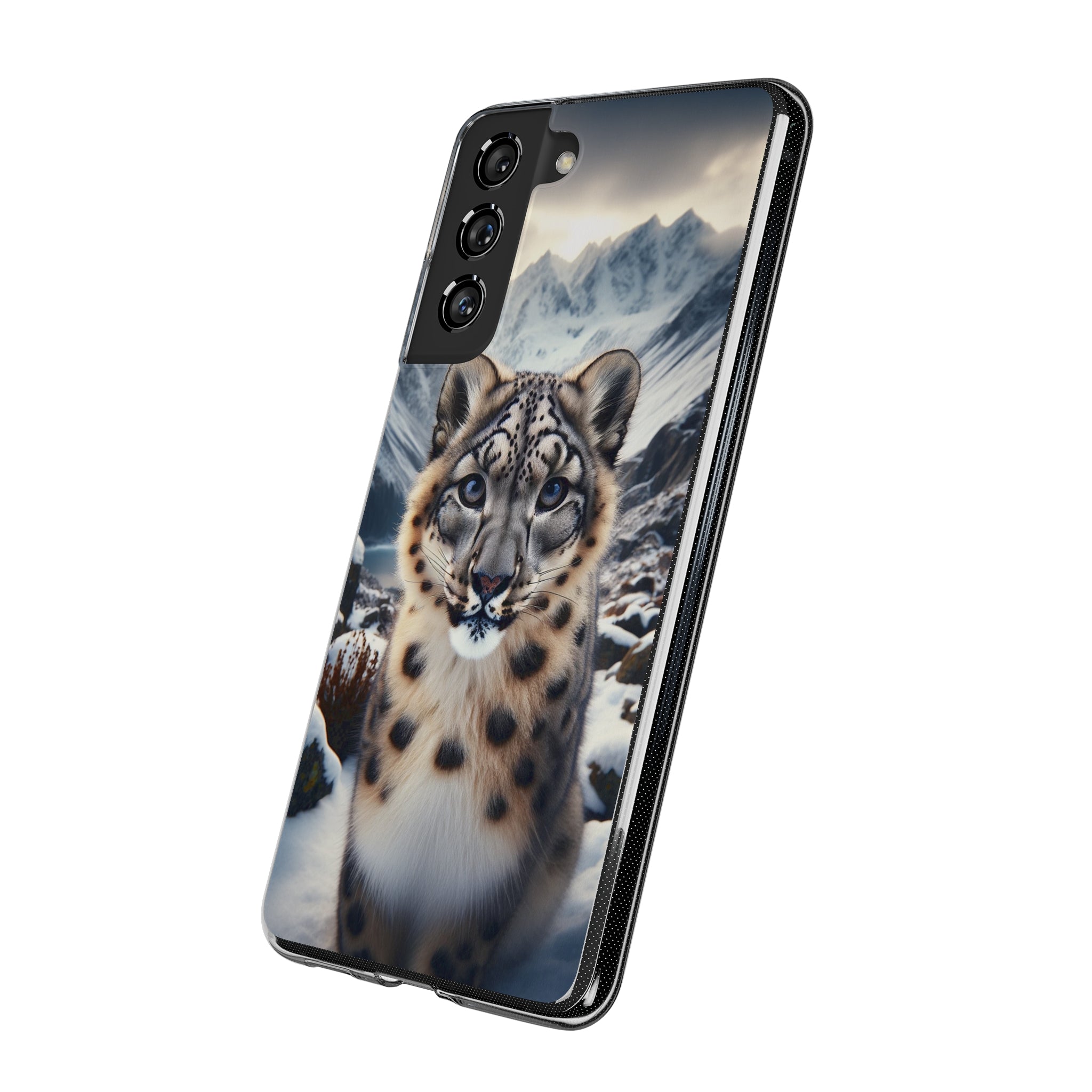 Curious Snow Leopard - Soft Phone Case