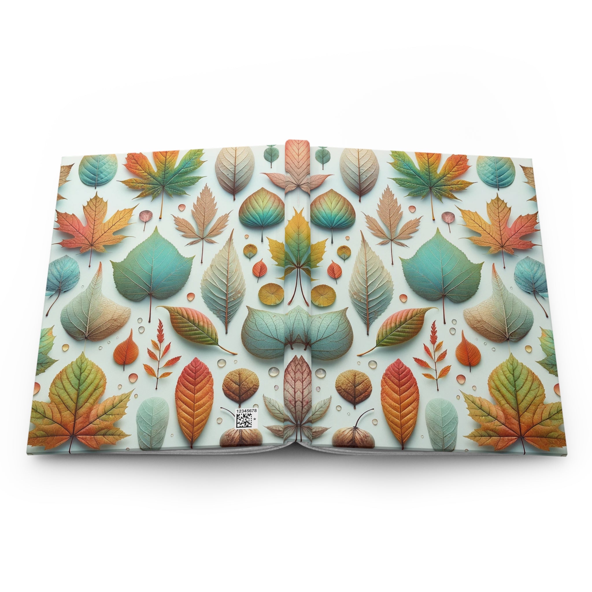 Pastel coloured leaves - Hardcover Notebook