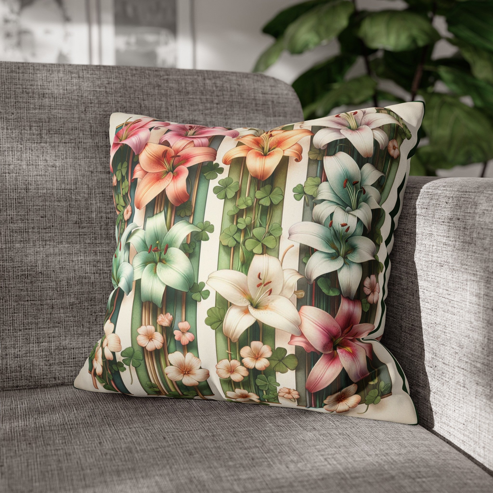 Lilies (1) - Suede Square Pillowcase