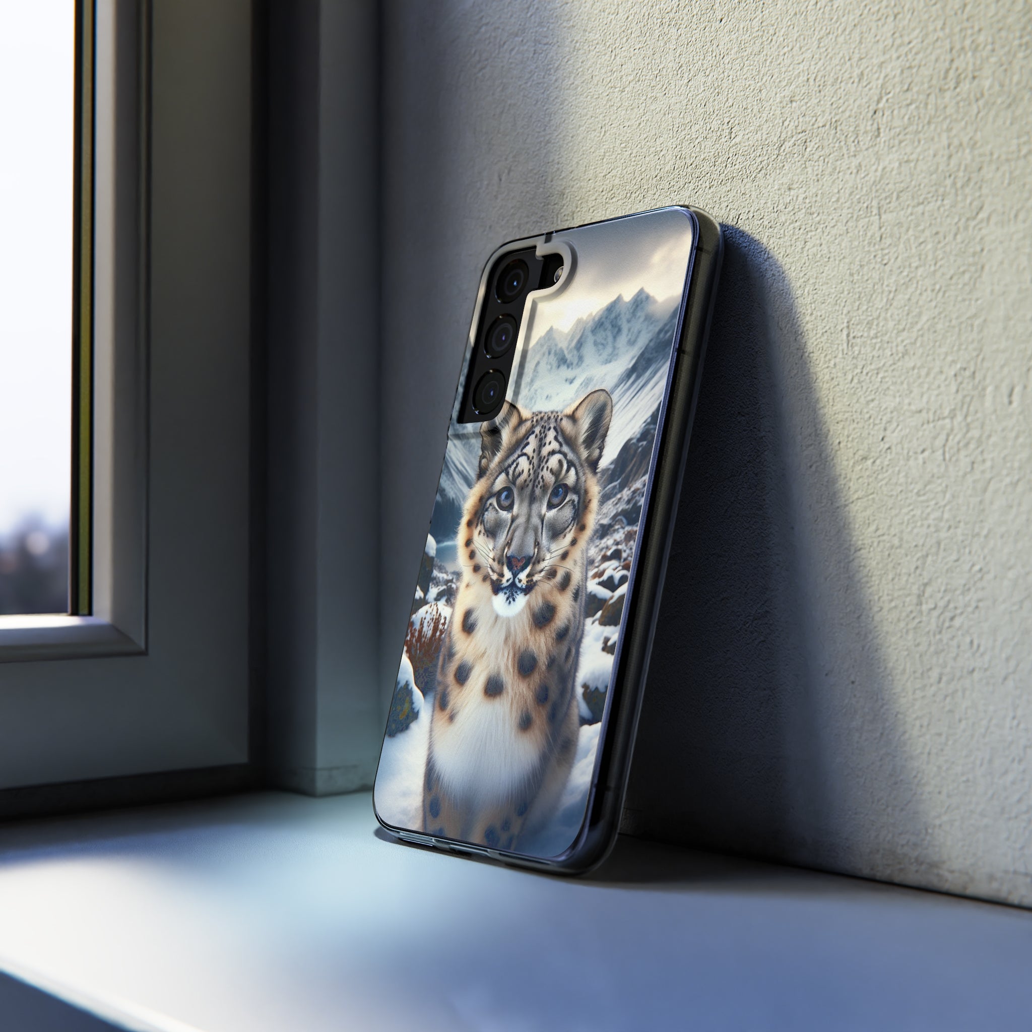 Curious Snow Leopard - Soft Phone Case