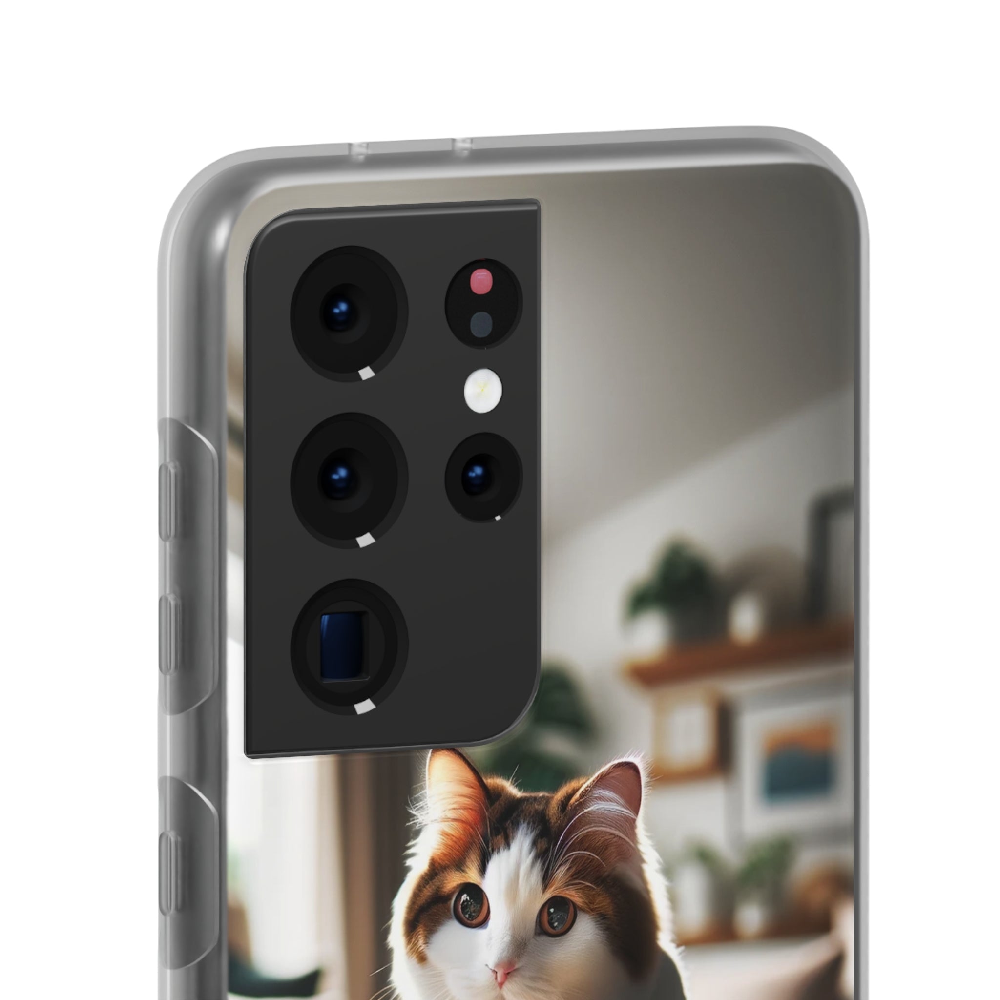 Curious, white-brown cat - Flexi Case (Samsung only)