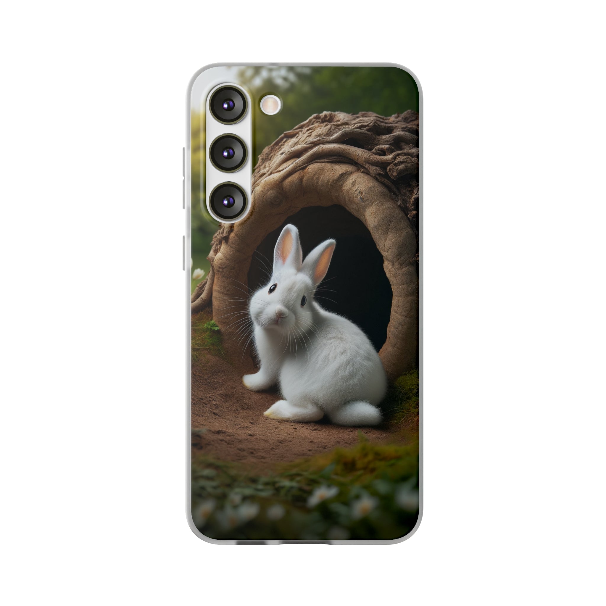 Curious, white rabbit - Flexi Case (Samsung only)