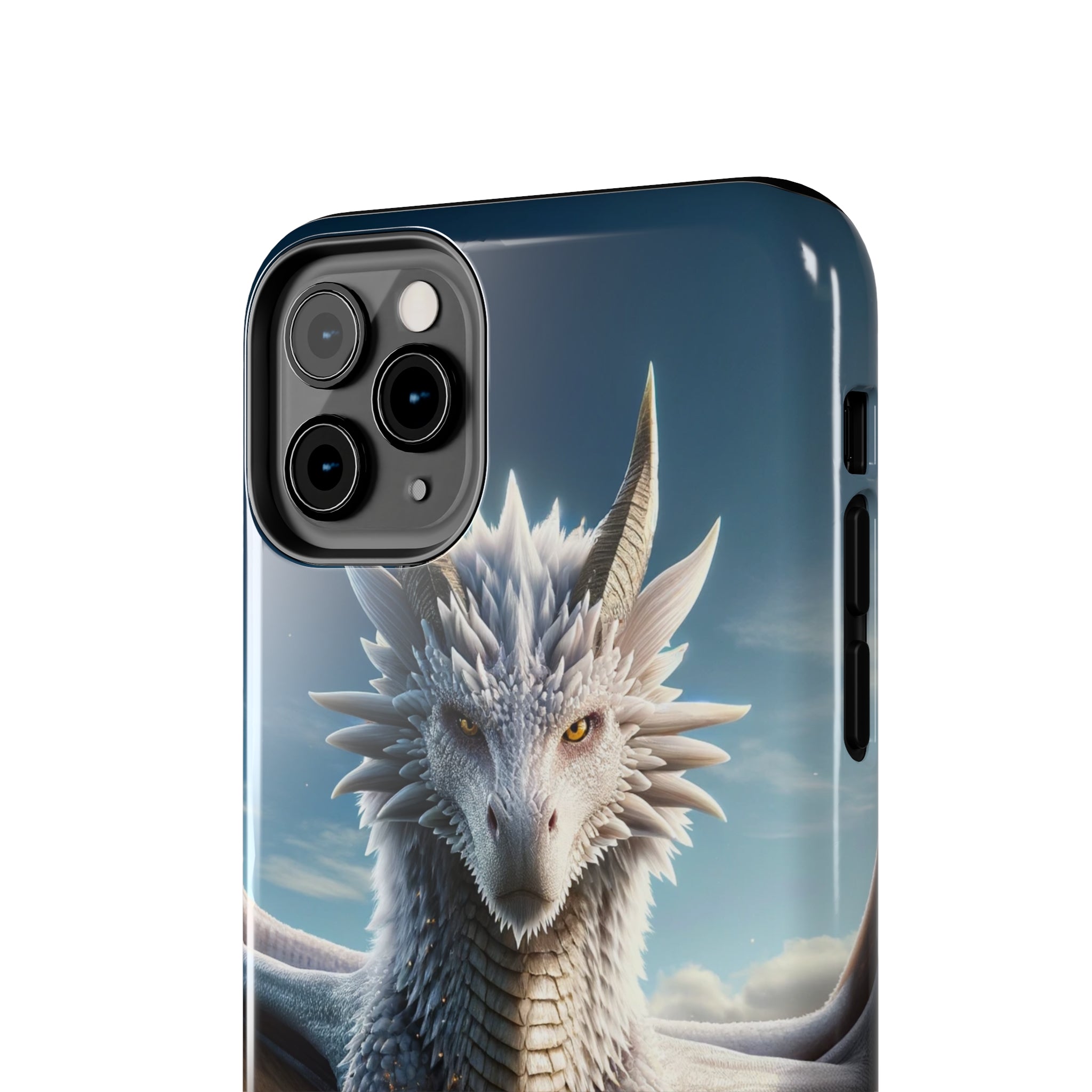 White dragon on a rock - Tough Phone Case