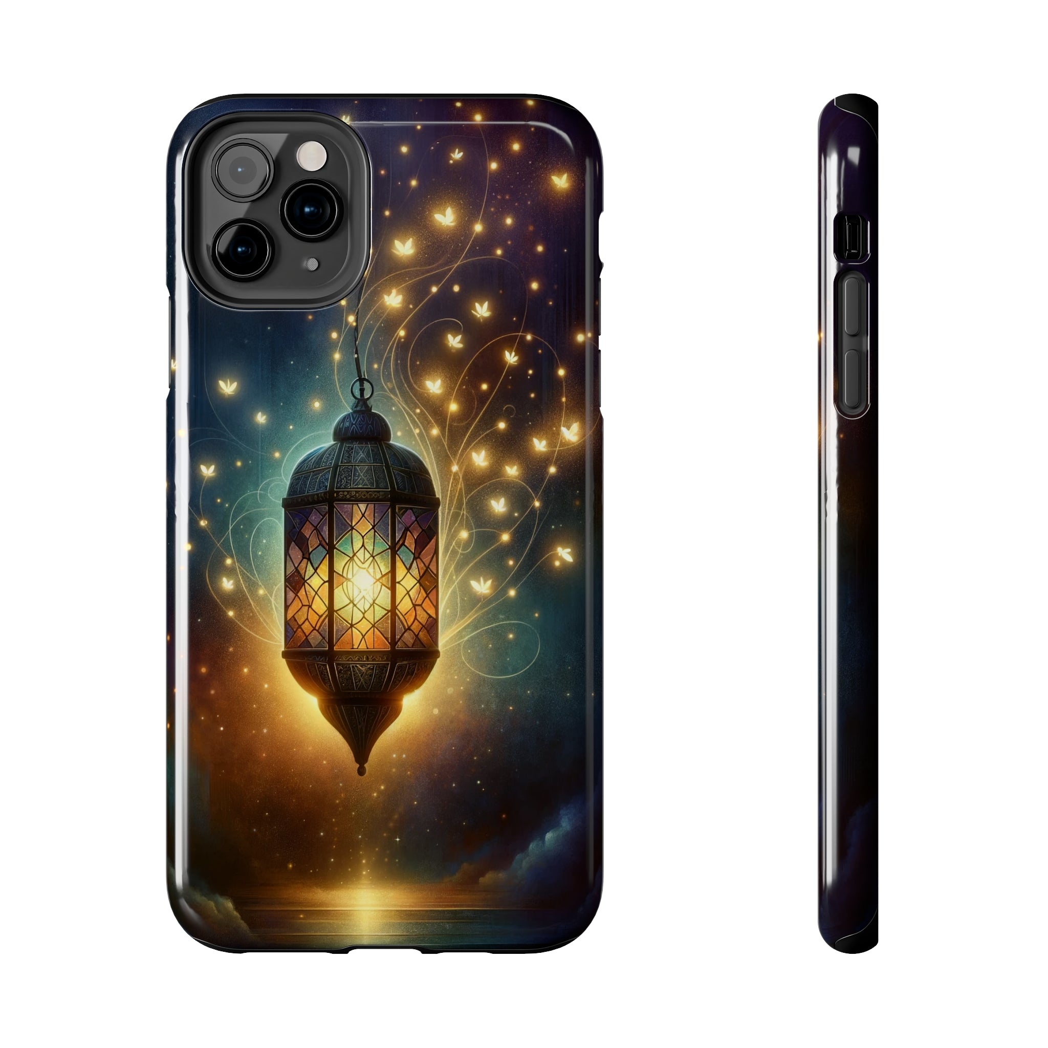 Fireflies around lamp - Tough Phone Case