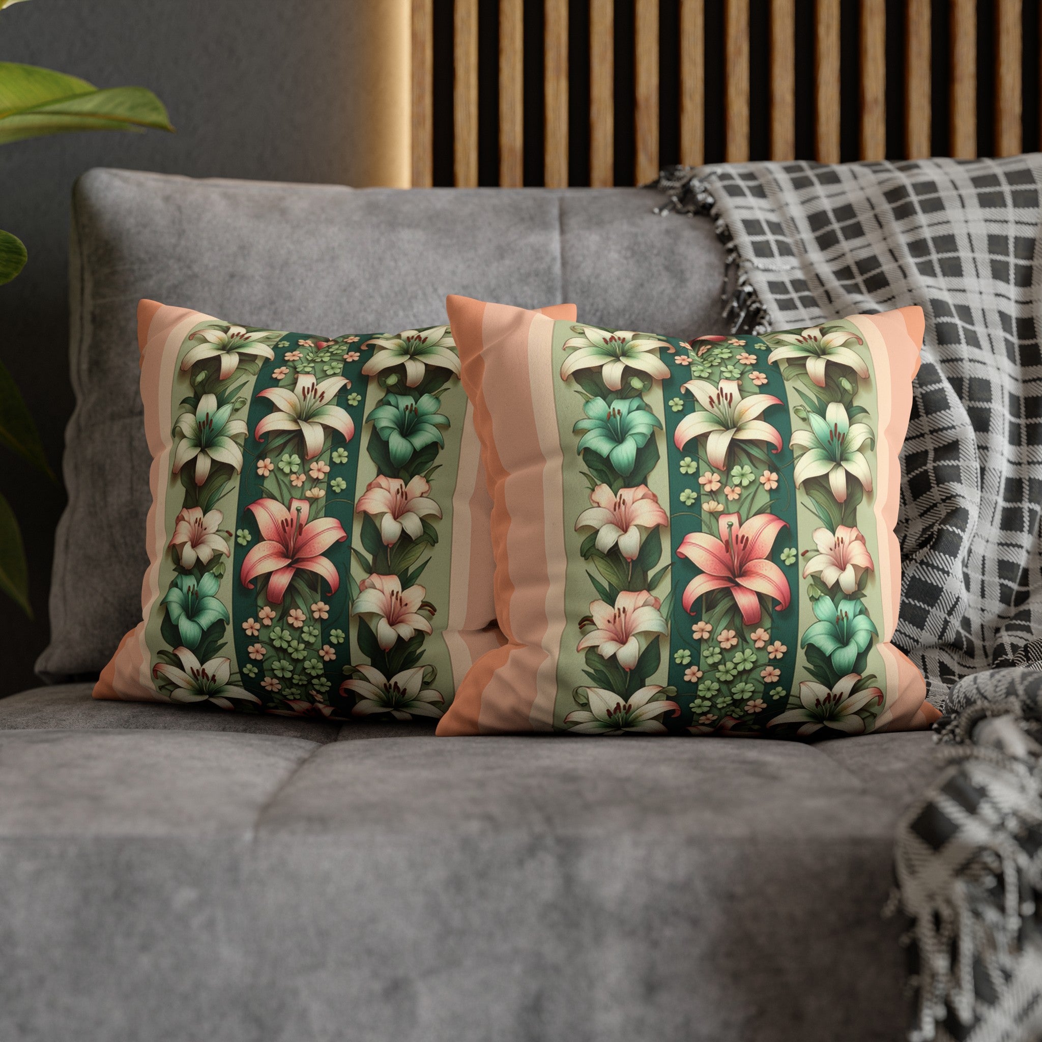 Lilies (3) - Suede Square Pillowcase