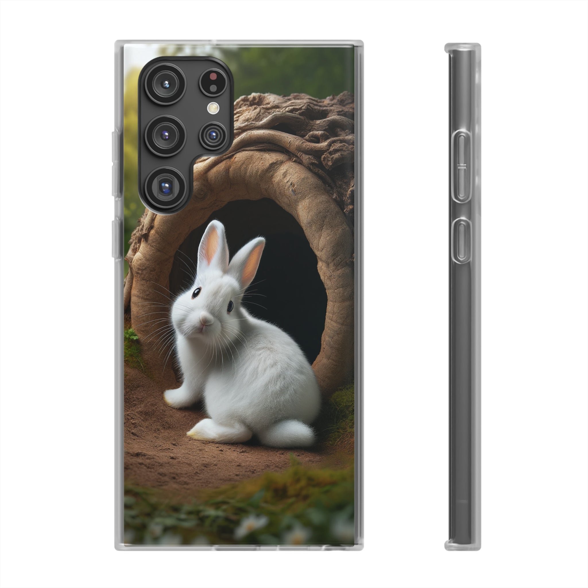 Curious, white rabbit - Flexi Case (Samsung only)