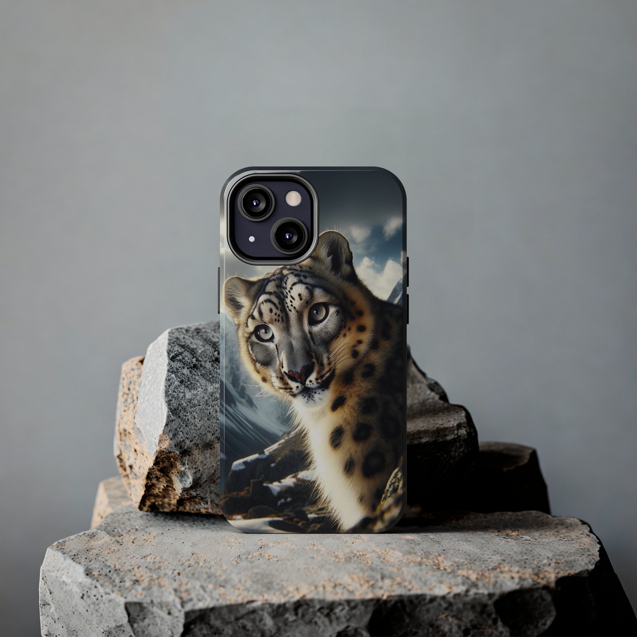 Curious Snow Leopard - Tough Phone Case