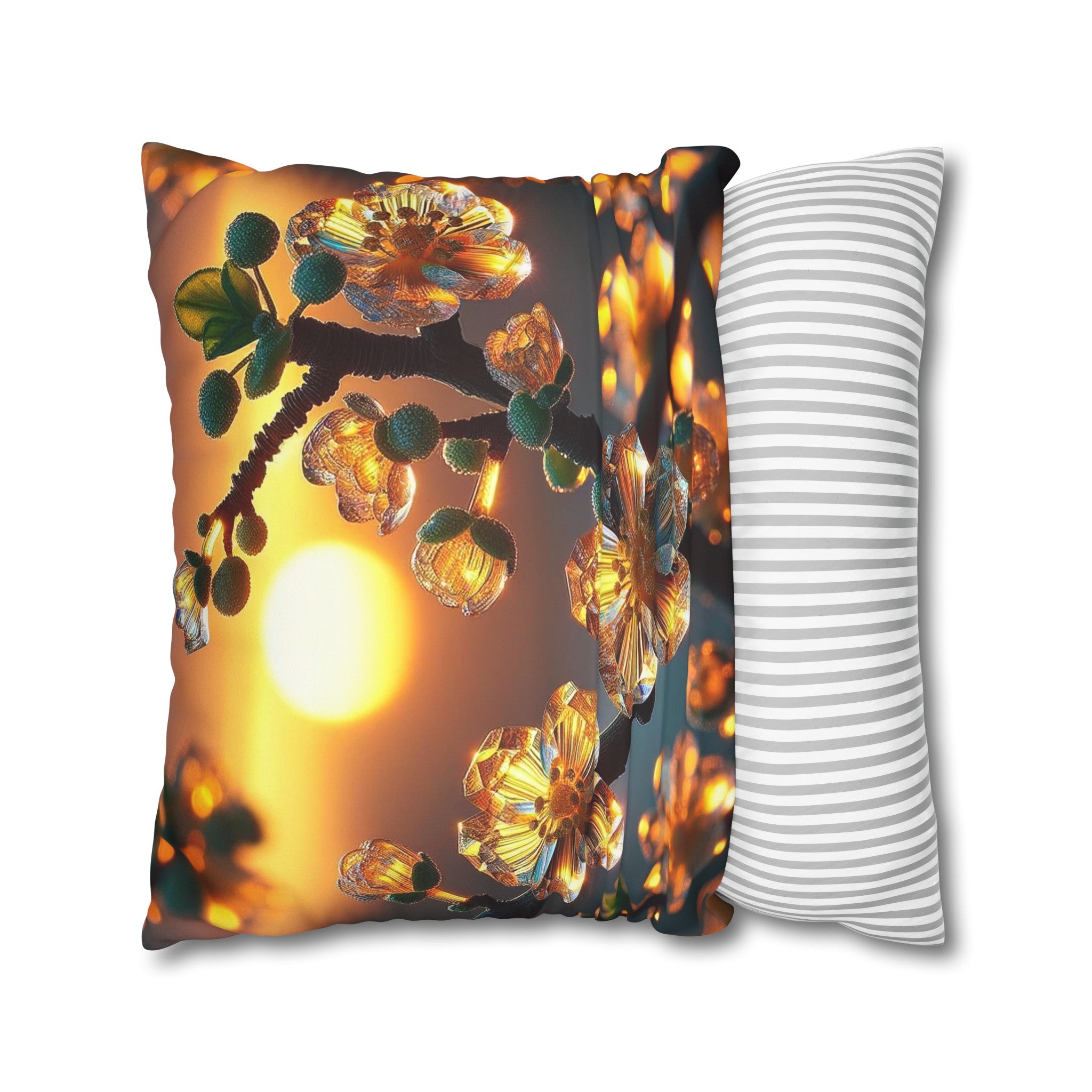 Yellow diamond flowers (4) - Suede Square Pillowcase