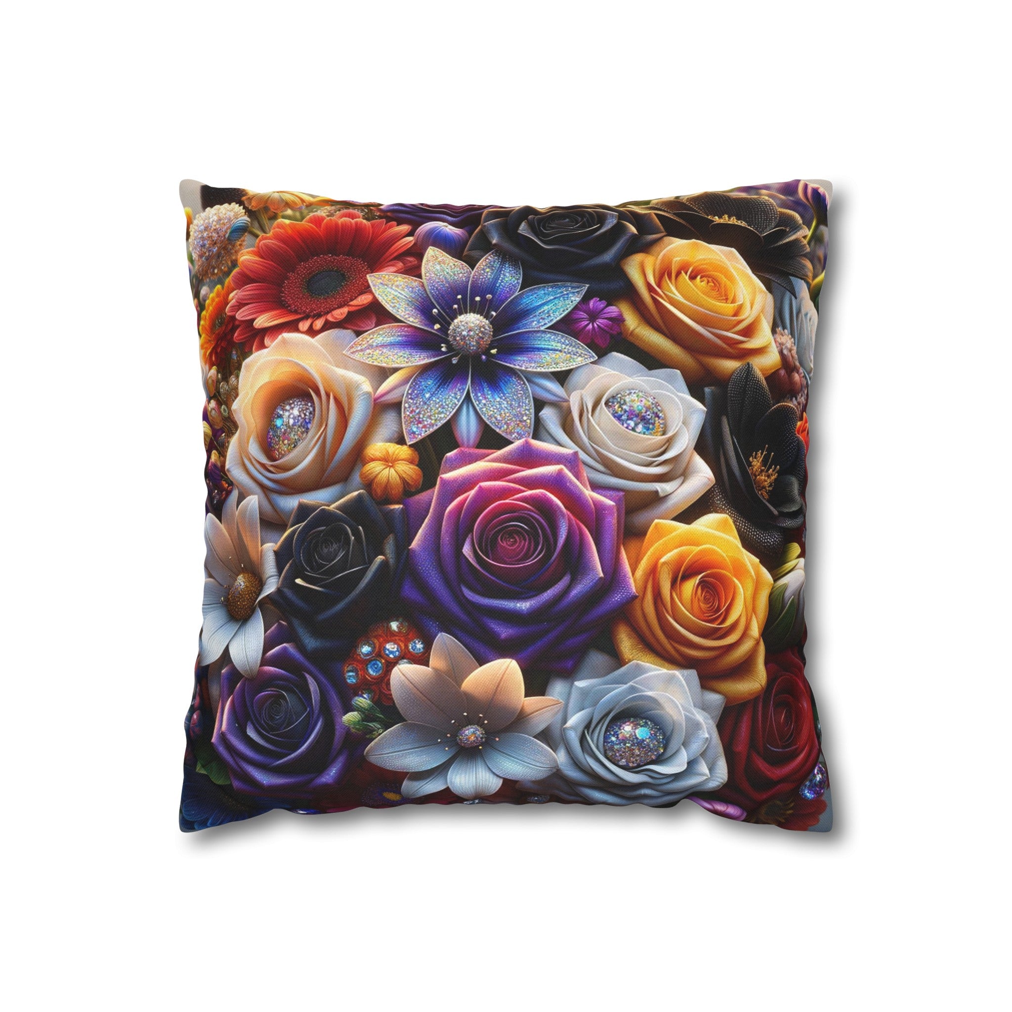 Colourful Bouquet (5) - Polyester Square Pillowcase