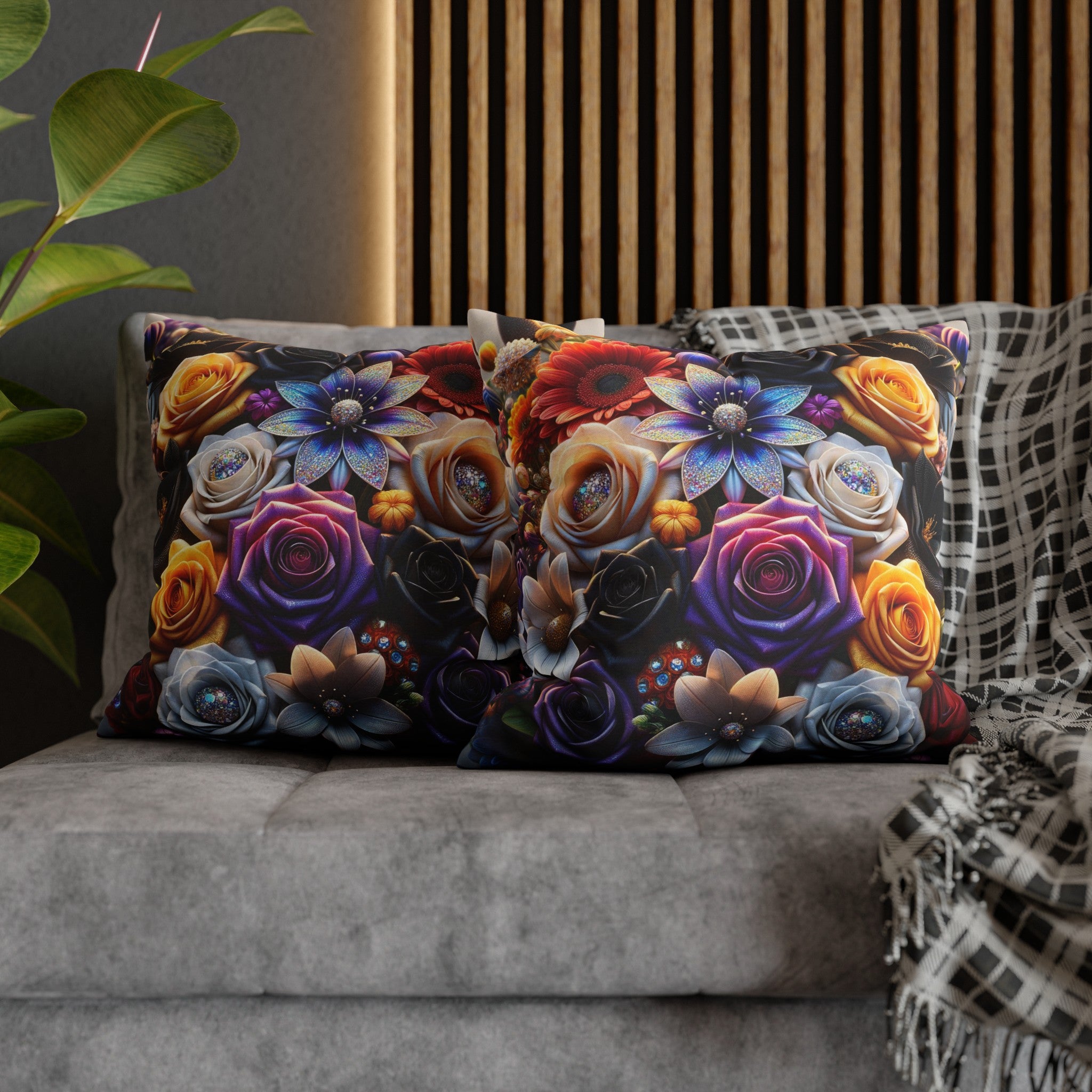 Colourful Bouquet (5) - Polyester Square Pillowcase