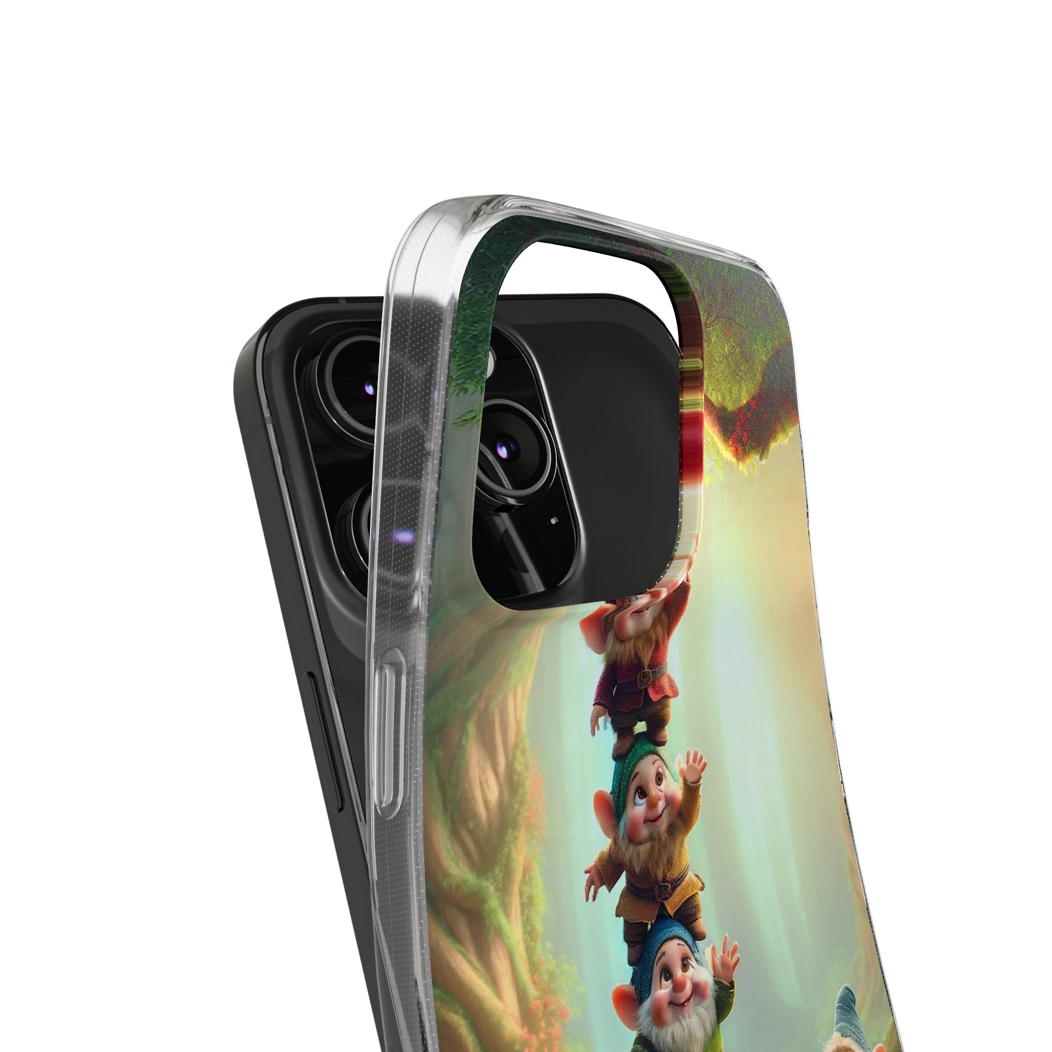 Gnomes reaching an apple - Soft Phone Case