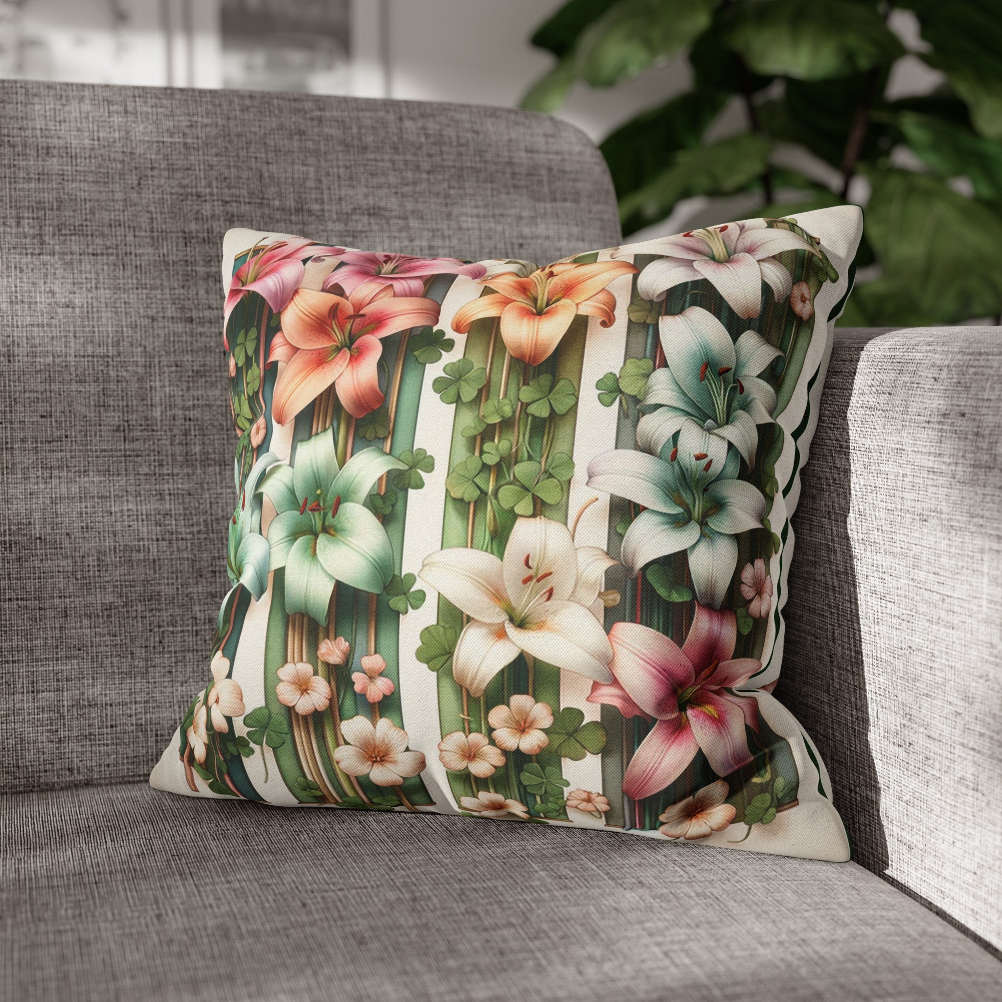 Lilies 1 - Polyester Square Pillowcase