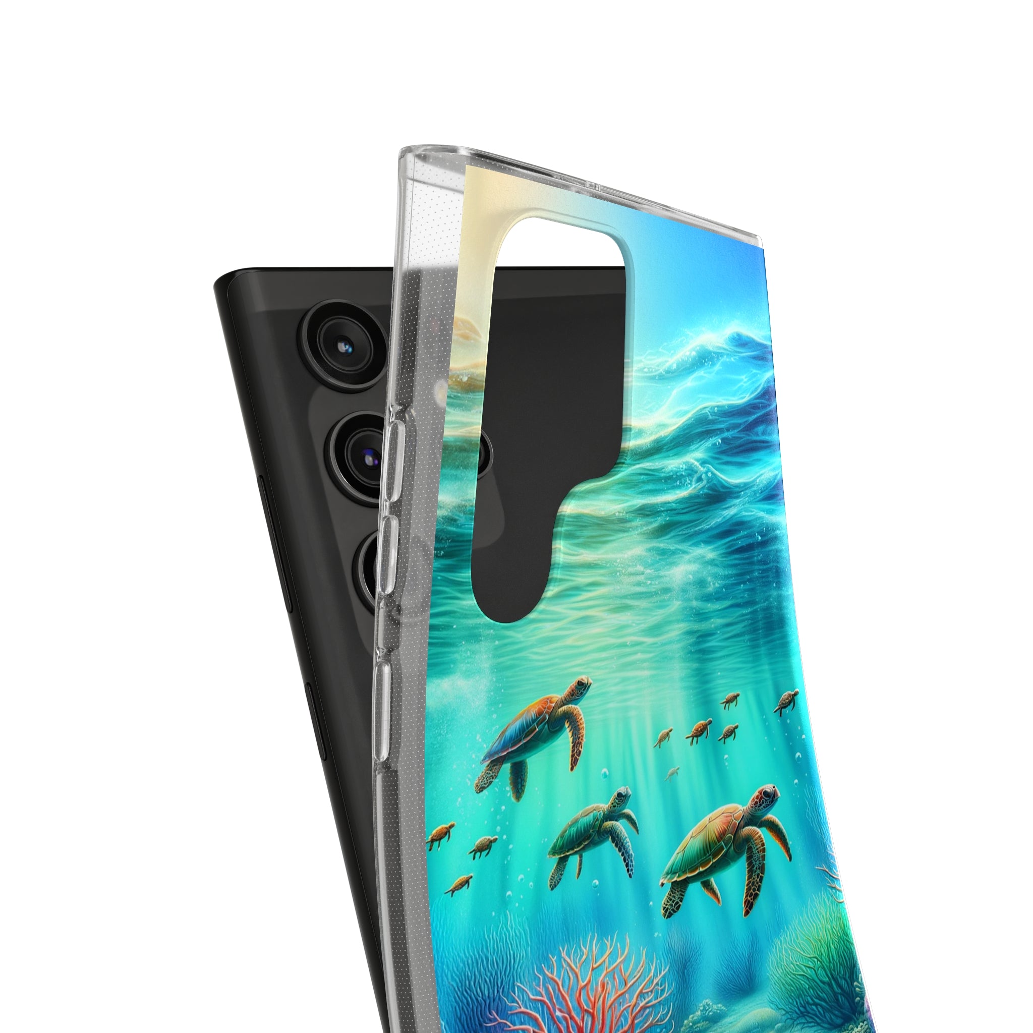 Turtles and coral reef - Soft Phone Case