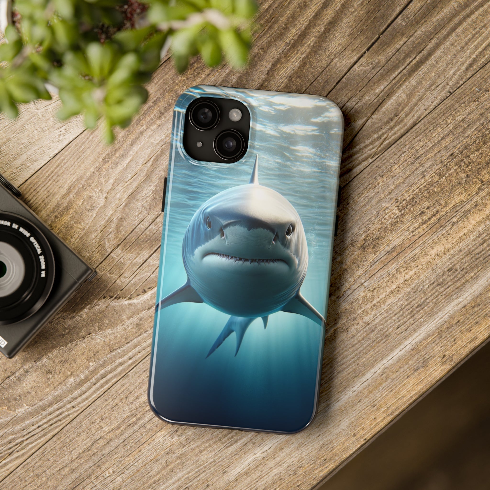 Curious shark - Tough Phone Case