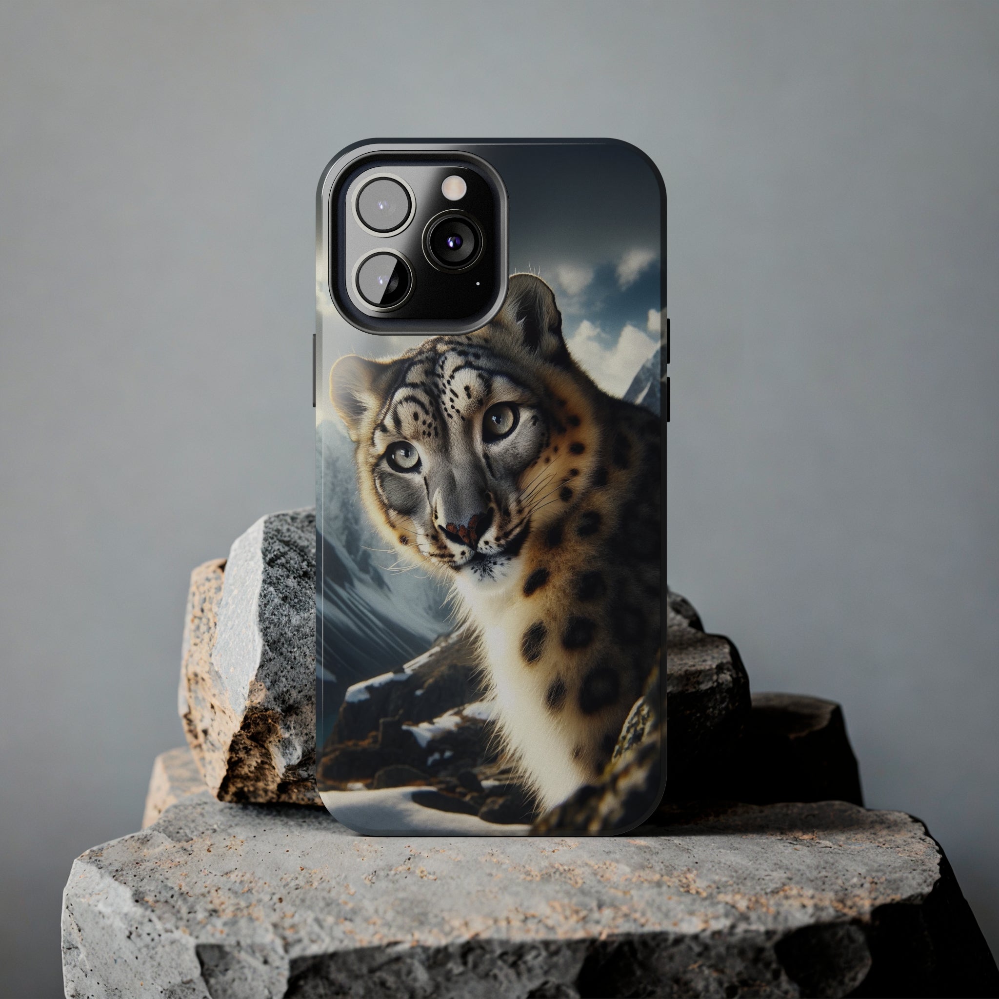 Curious Snow Leopard - Tough Phone Case