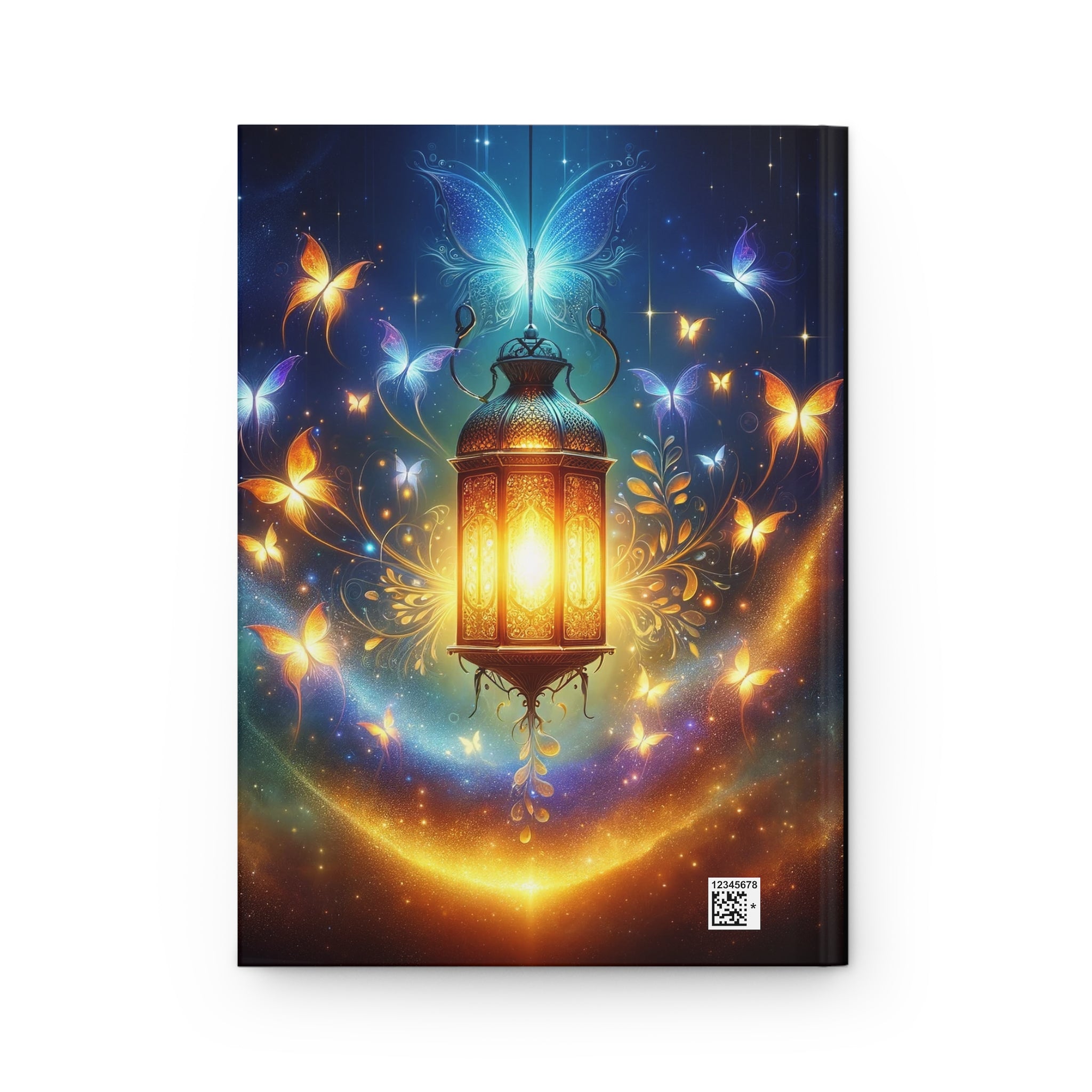 Butterflies flying around a lamp 1 - Hardcover Notebook