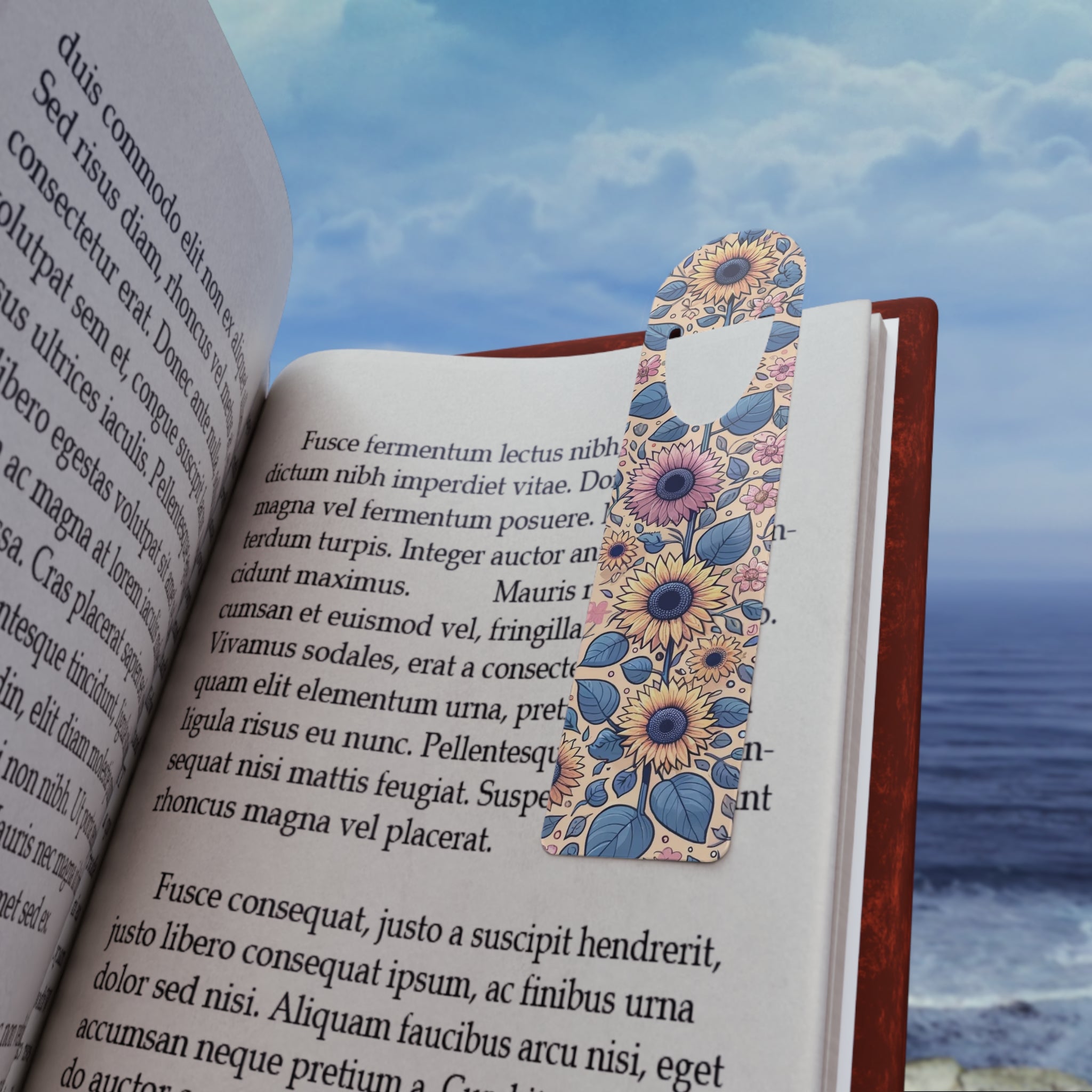 Yellow and pink sunflowers - Bookmark