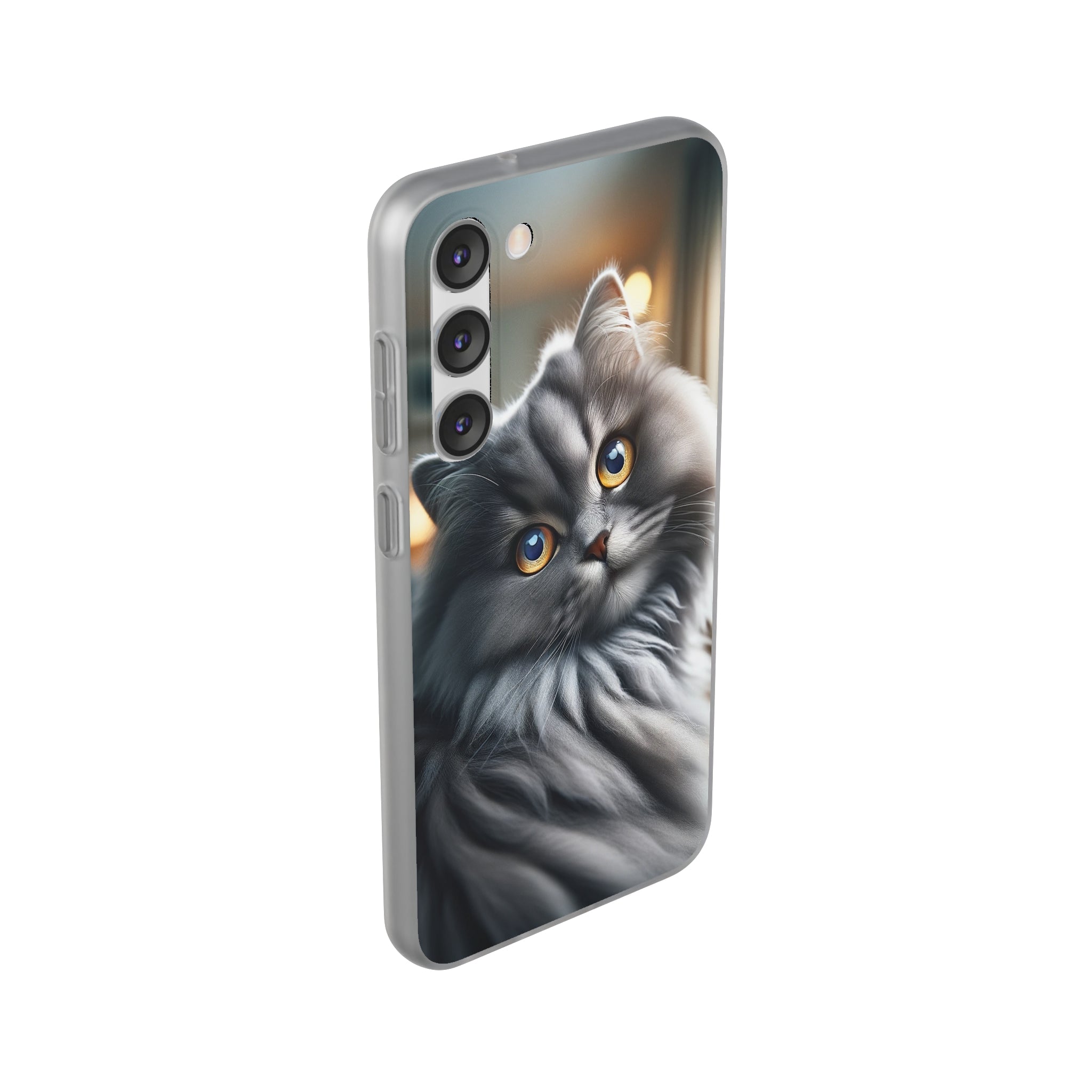 Curious, grey cat - Flexi Case (Samsung only)