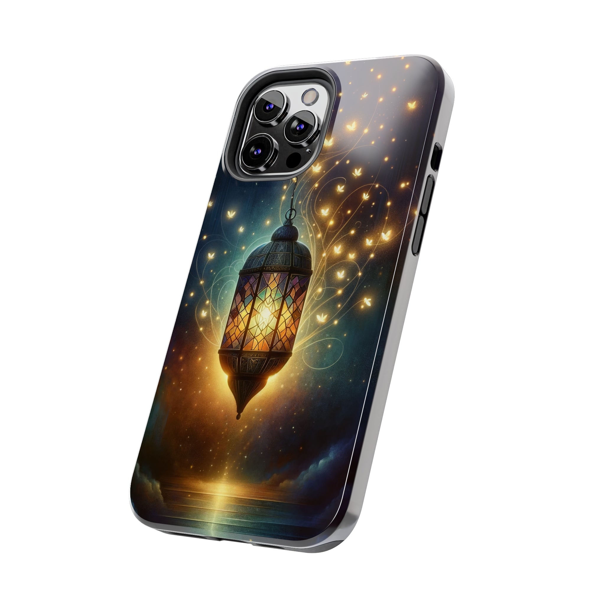 Fireflies around lamp - Tough Phone Case