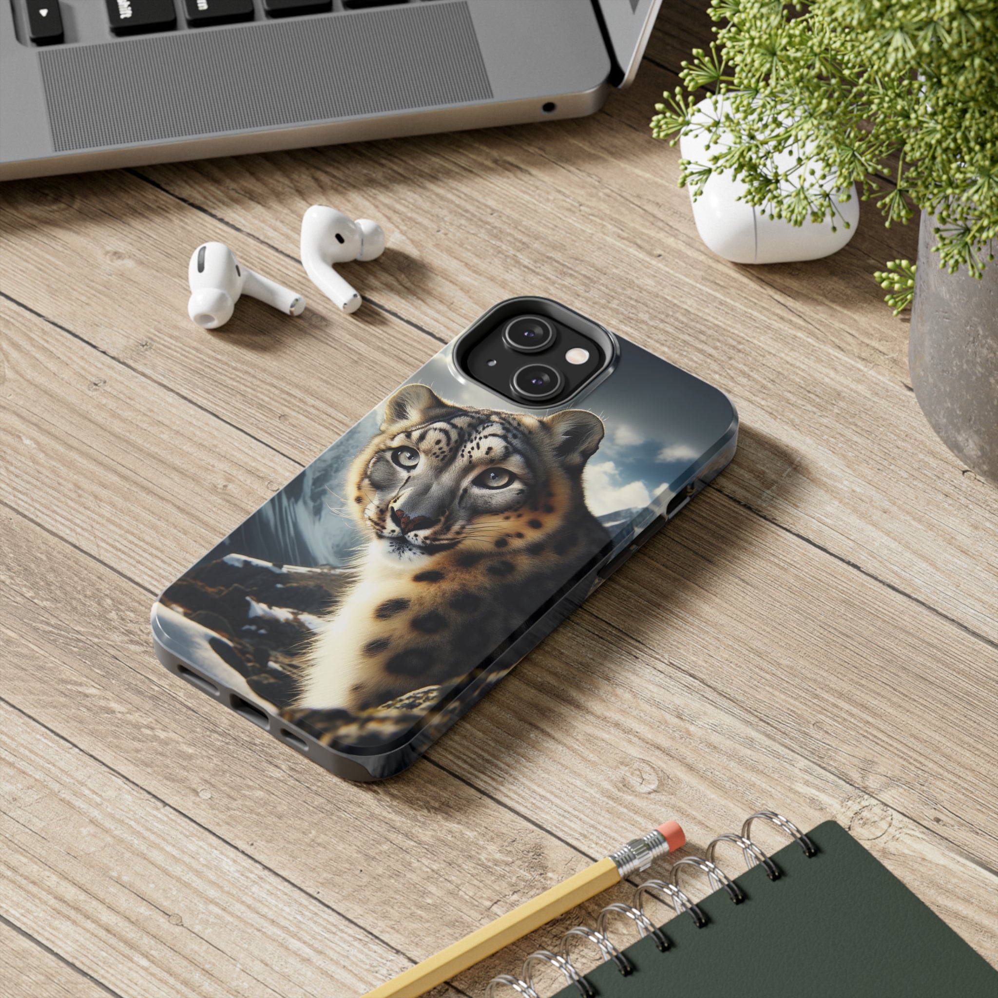 Curious Snow Leopard - Tough Phone Case