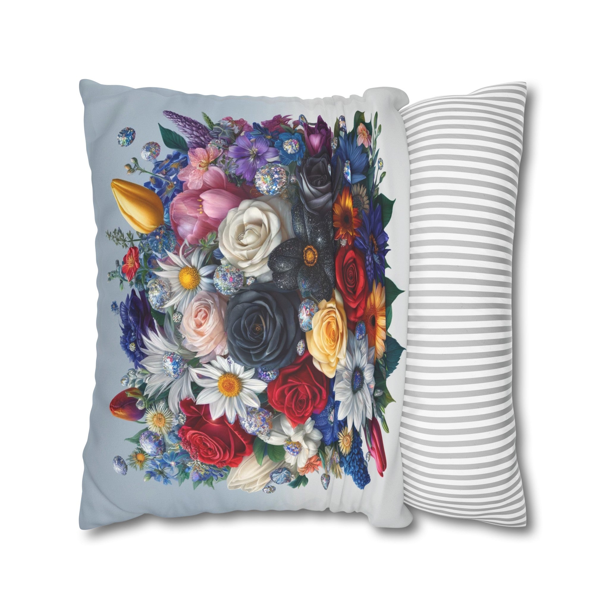 Colourful Bouquet (6) - Suede Square Pillowcase