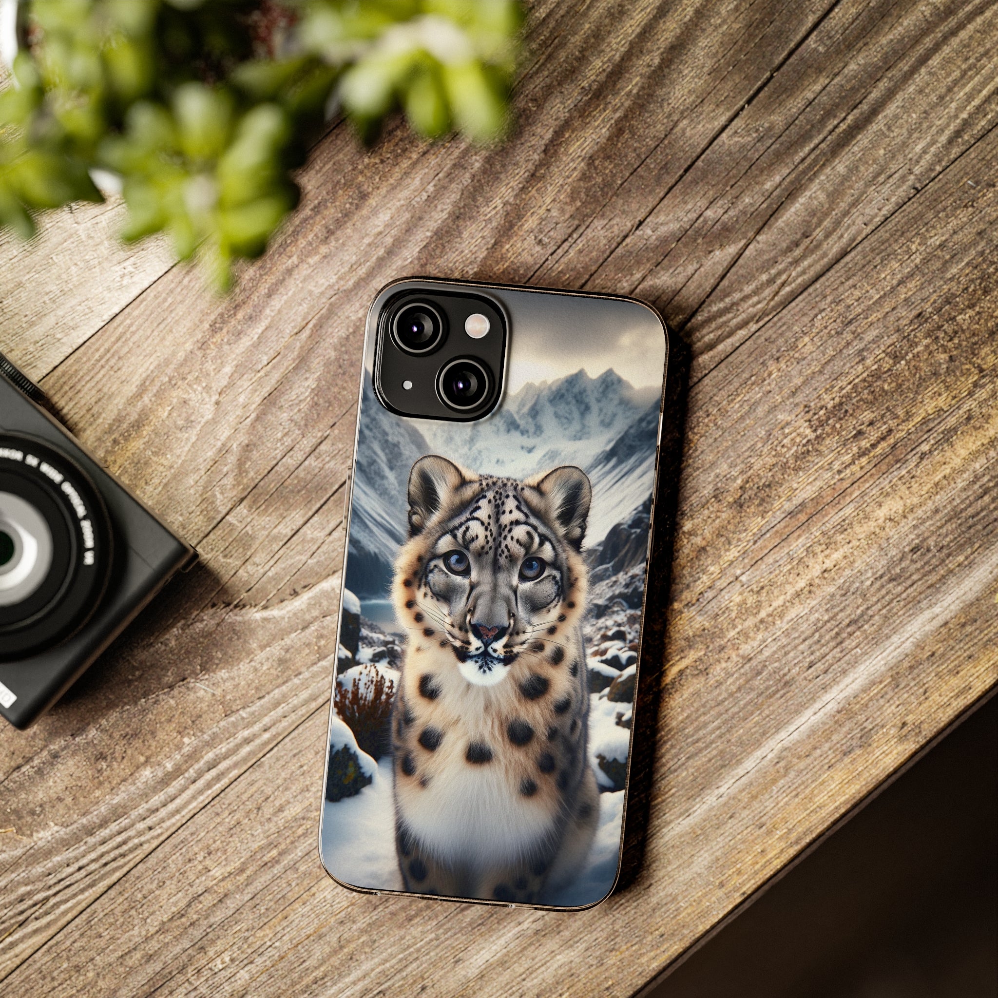 Curious Snow Leopard - Soft Phone Case