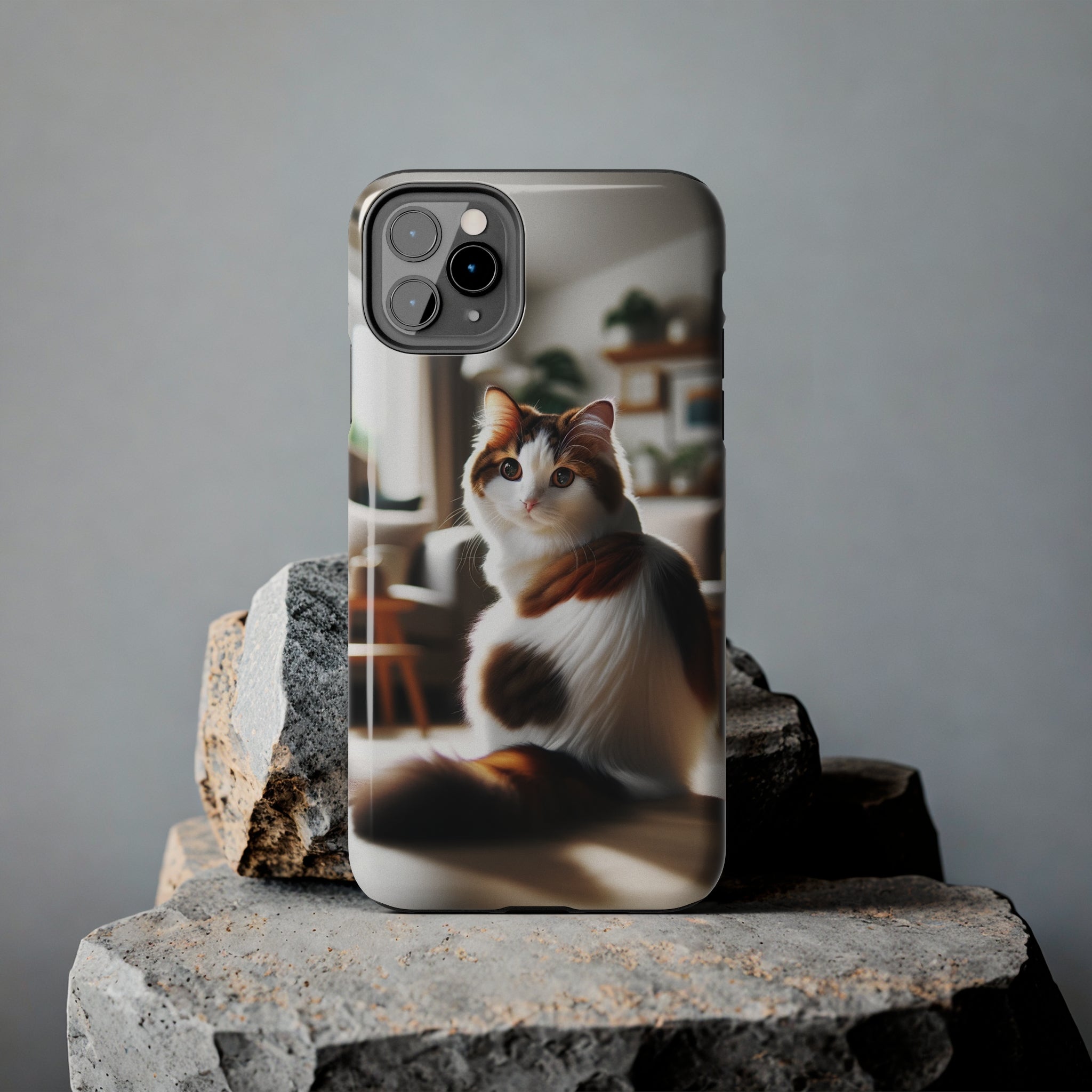 White-brown cat - Tough Phone Case