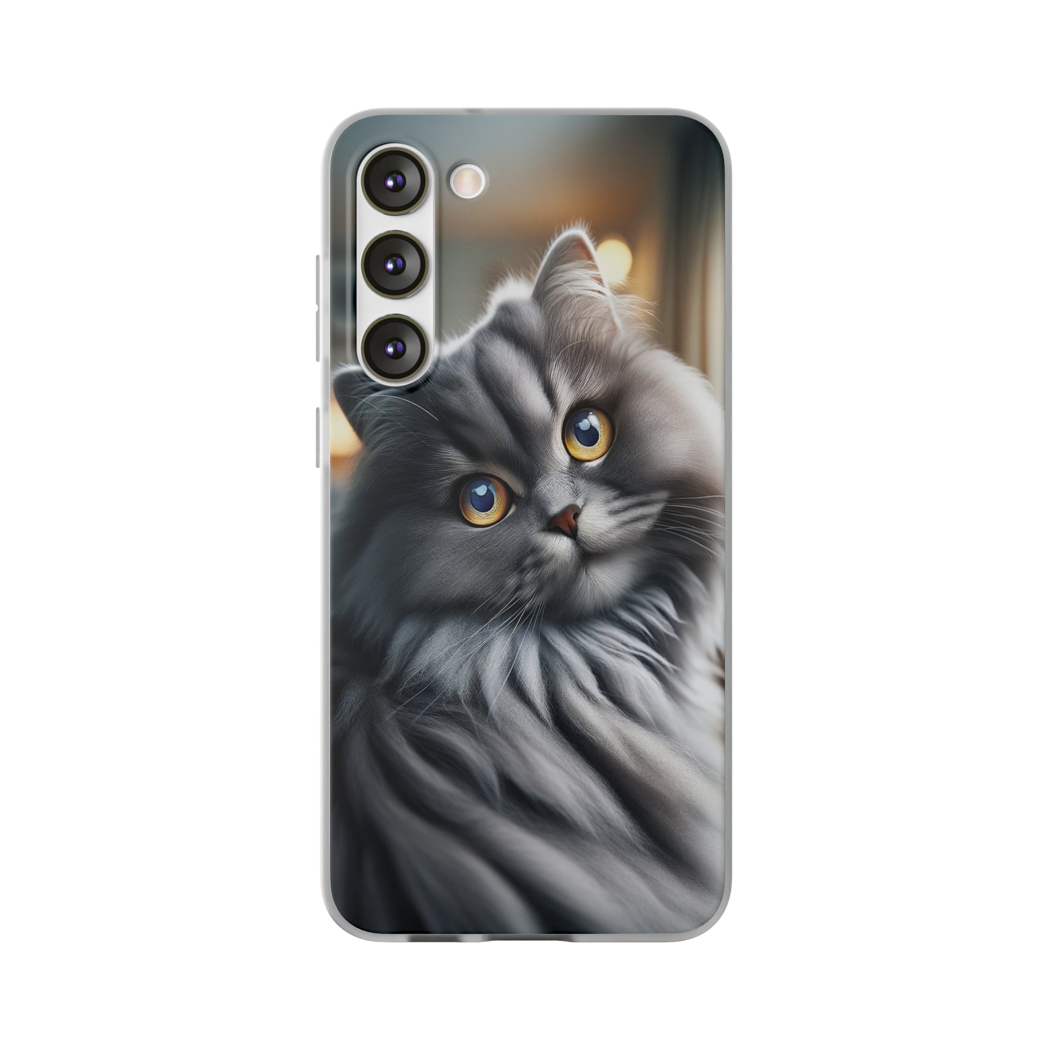 Curious, grey cat - Flexi Case (Samsung only)