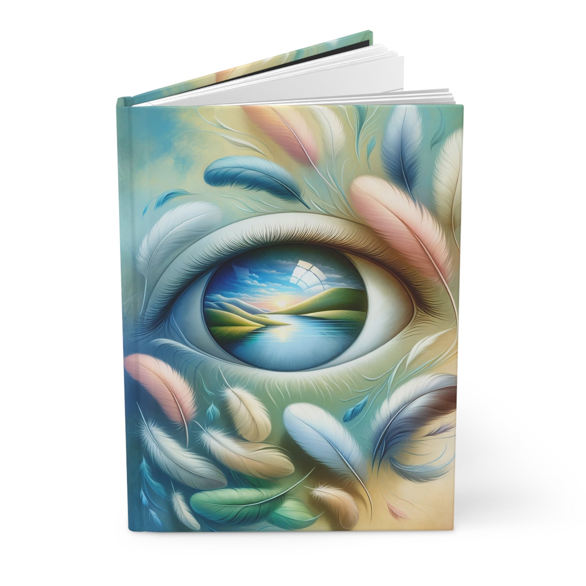 Feathers and the eye - Hardcover Notebook