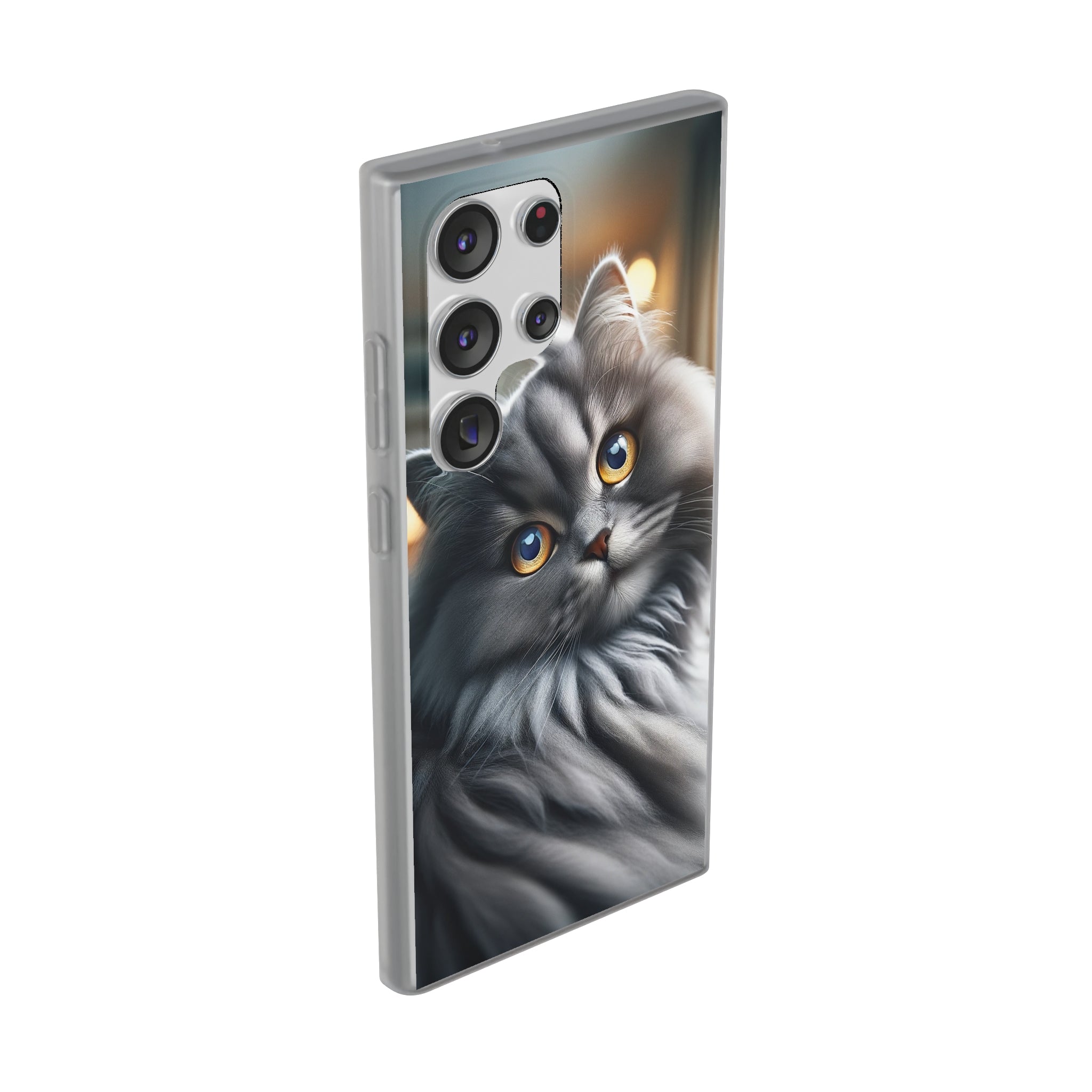 Curious, grey cat - Flexi Case (Samsung only)