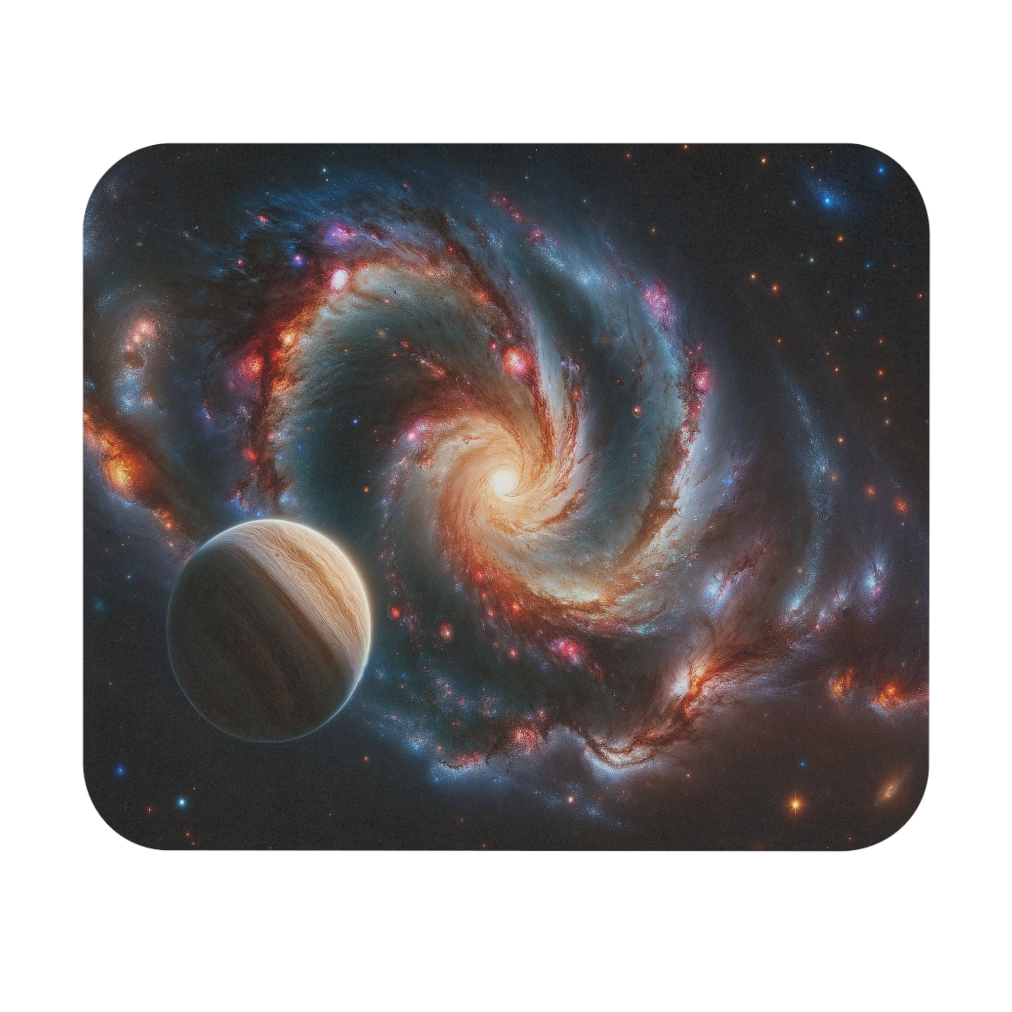 Yellow planet in the galaxy - Mouse Pad (Rectangle)