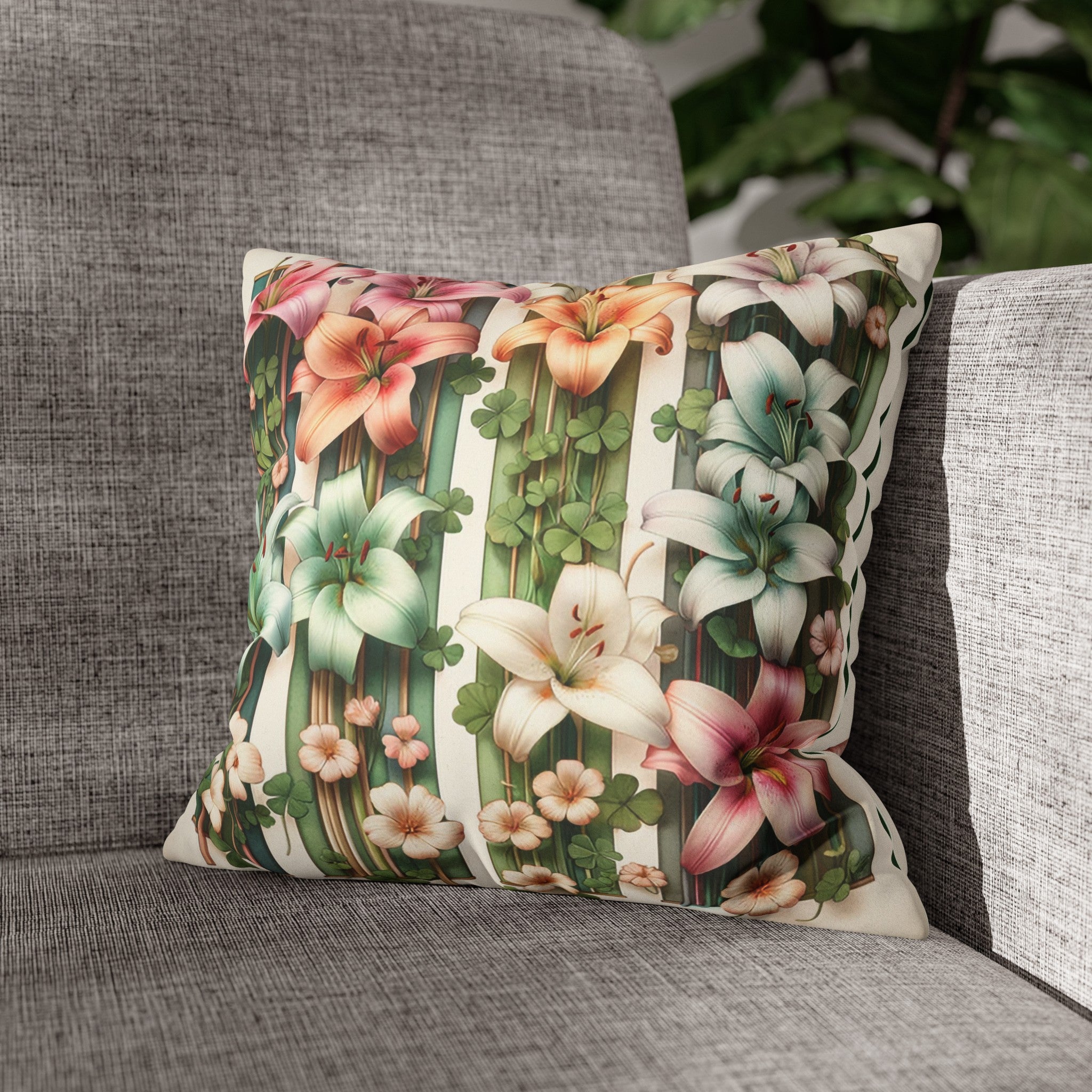 Lilies (1) - Suede Square Pillowcase