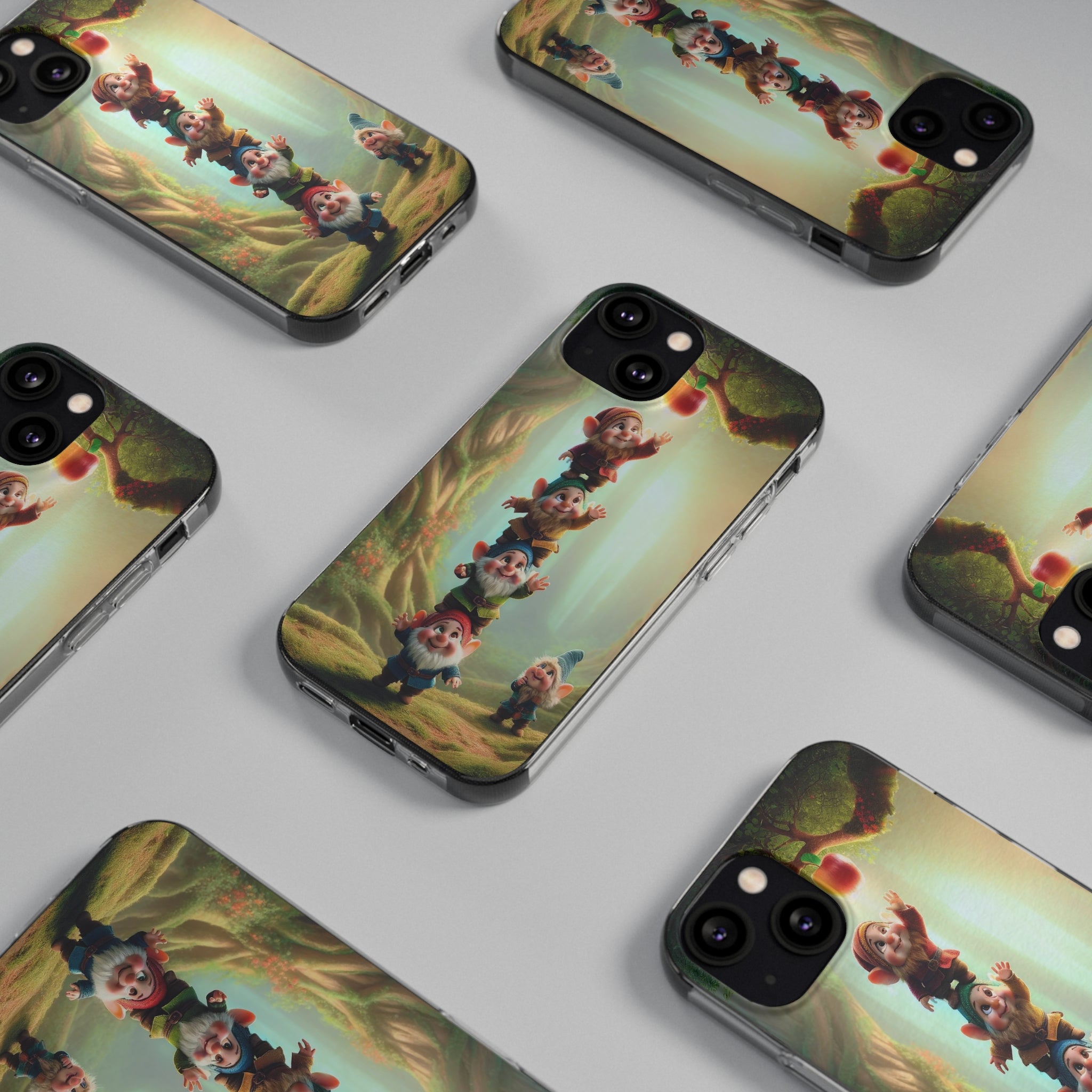 Gnomes reaching an apple - Soft Phone Case