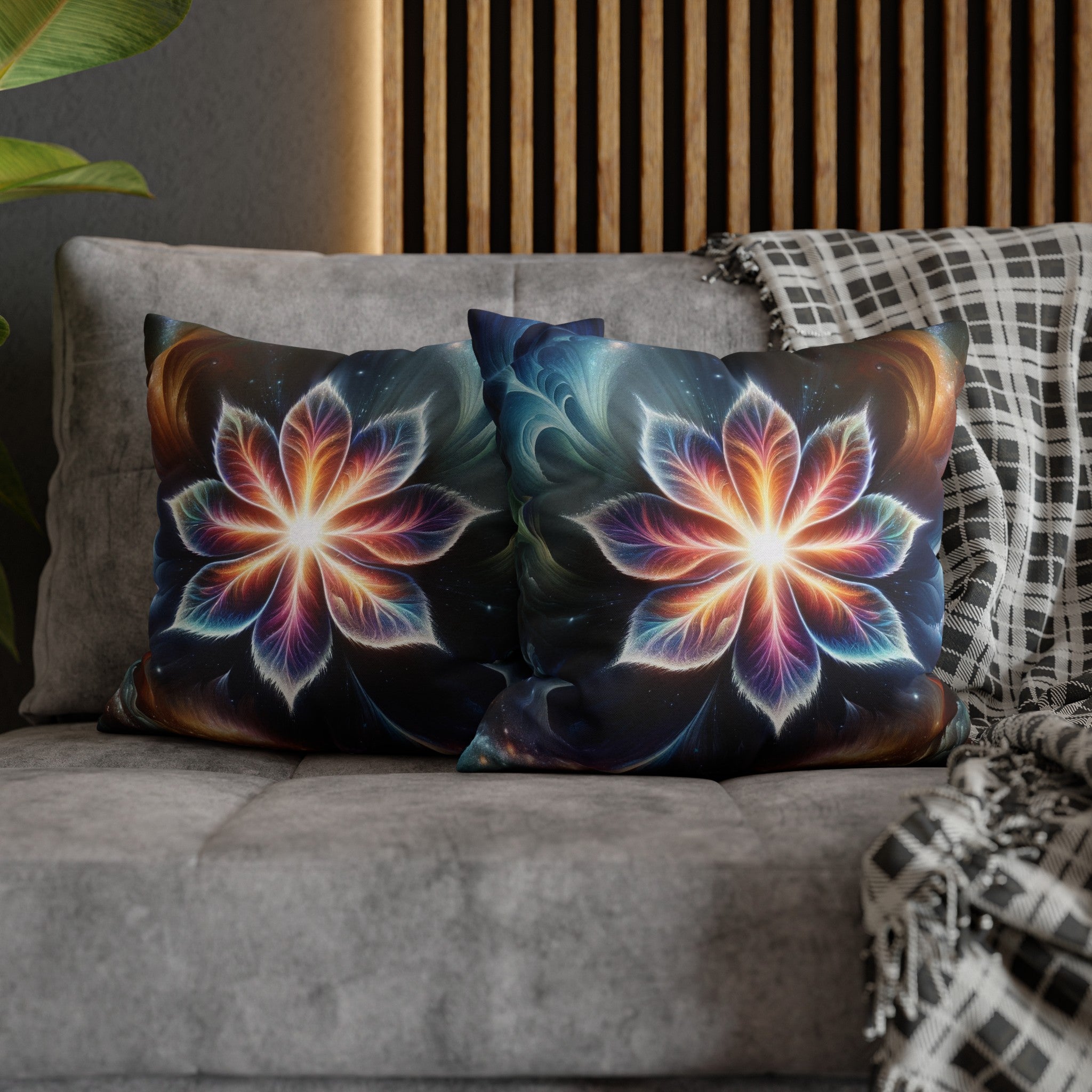 Galaxy-flower 2 - Spun Polyester Square Pillowcase