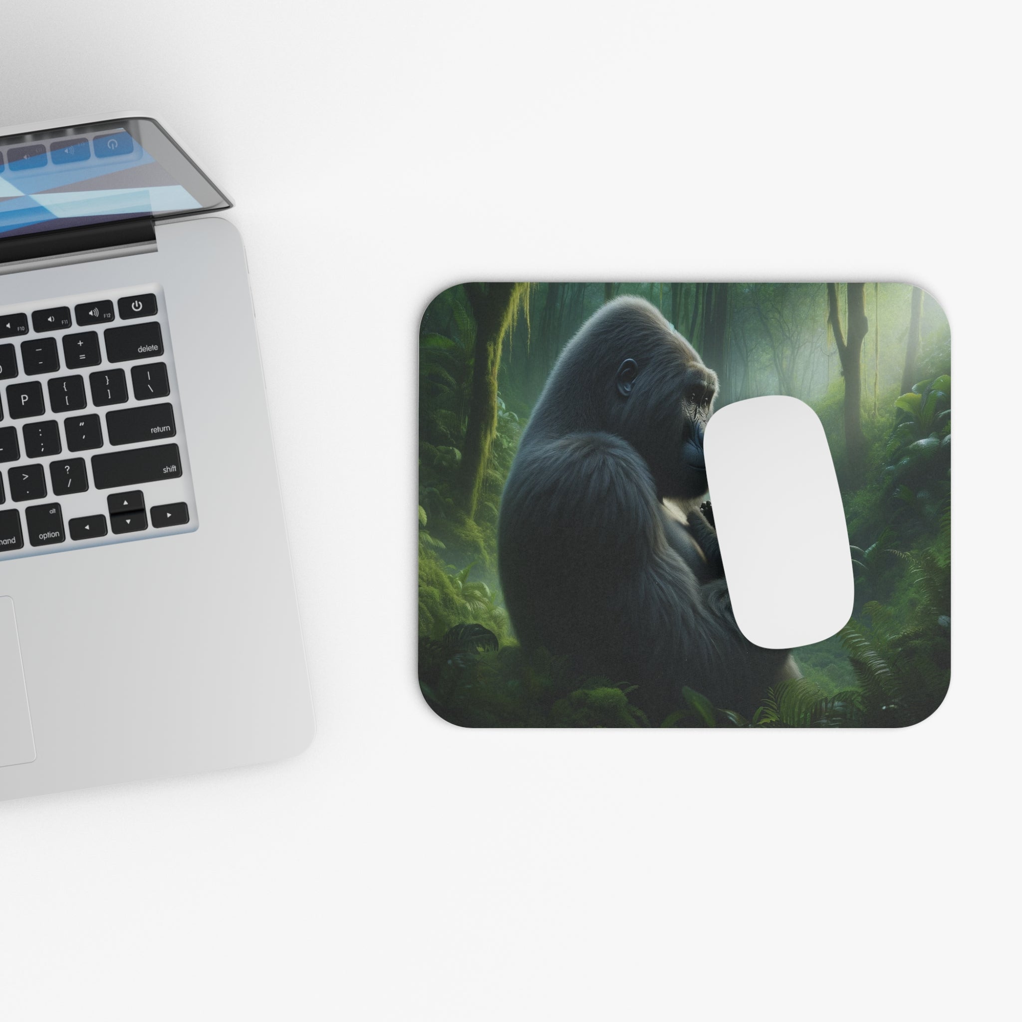 Mother Gorilla with baby - Mouse Pad (Rectangle)