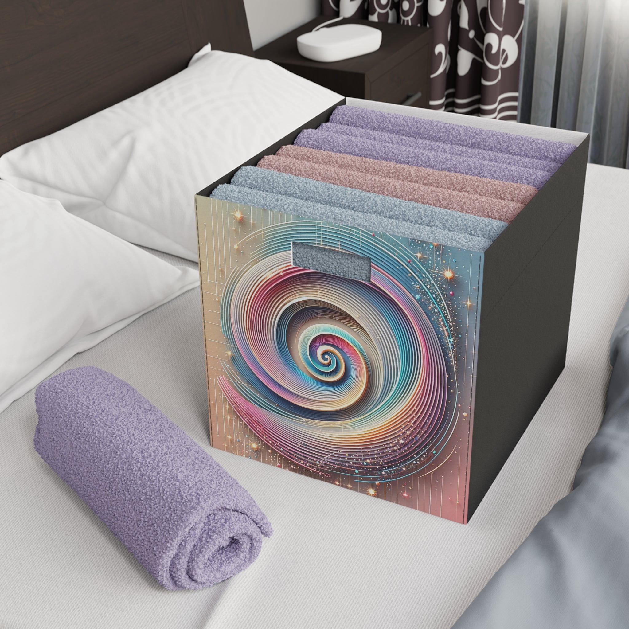 Blue-pink, shiny Spiral - Storage Box